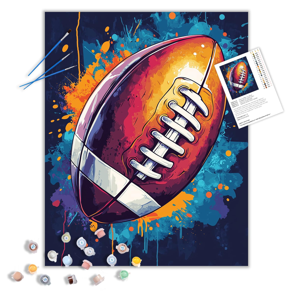 ARNLRDYA American Football Ball Paint by Number Kits for Adults, Rugby Sports Paint by Numbers, Ball Sports DIY Acrylic Painting on Canvas for Living Room Home Wall Decor(16×20inches, No Frame) ARNLRDYA