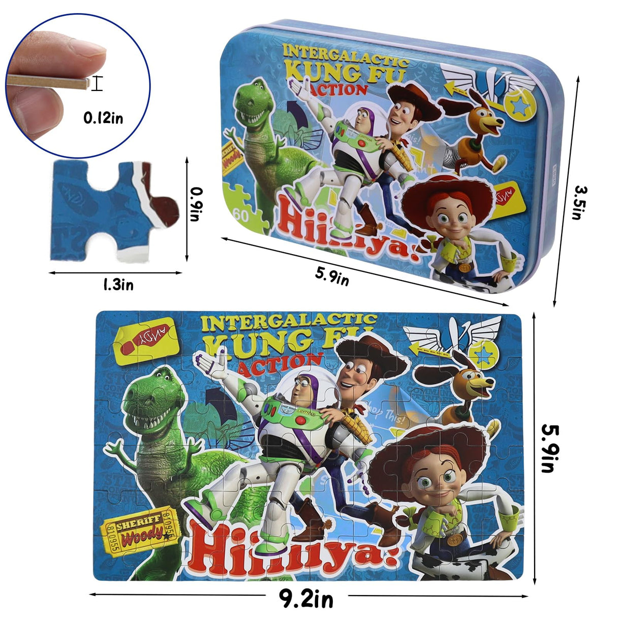 60 Piece Toy Story Puzzles in a Metal Box for Kids Ages 4-8 Jigsaw Puzzles for Girls and Boys Great Gift for Children (0683) DPLEFO