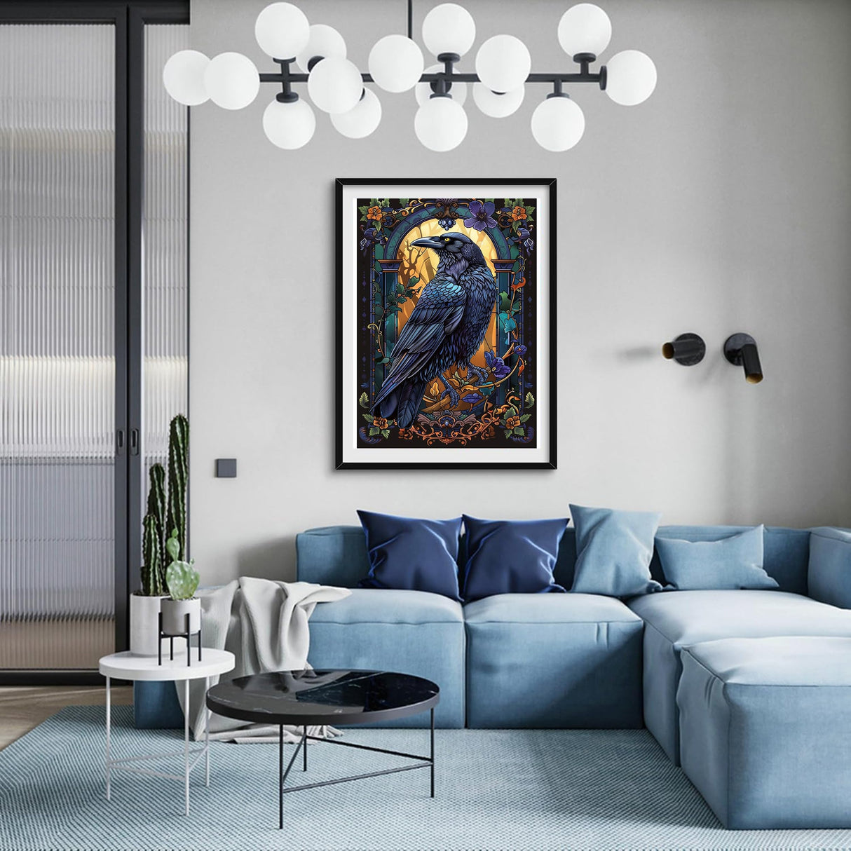 GMETINC Crow Diamond Painting Kits for Adults, Raven DIY 5D Diamond Art Kits Full Drill Diamond Dots Paintings with Diamonds Gem Art and Crafts Home Decor 12x16inch GMETNIC