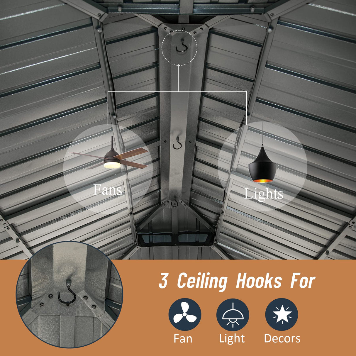 Domi 10' X 12' Hardtop Gazebo, Aluminum Metal Gazebo with Galvanized Steel Double Roof Canopy, Curtain and Netting, Permanent Gazebo Pavilion for Patio, Backyard, Deck, Lawn… domi outdoor living