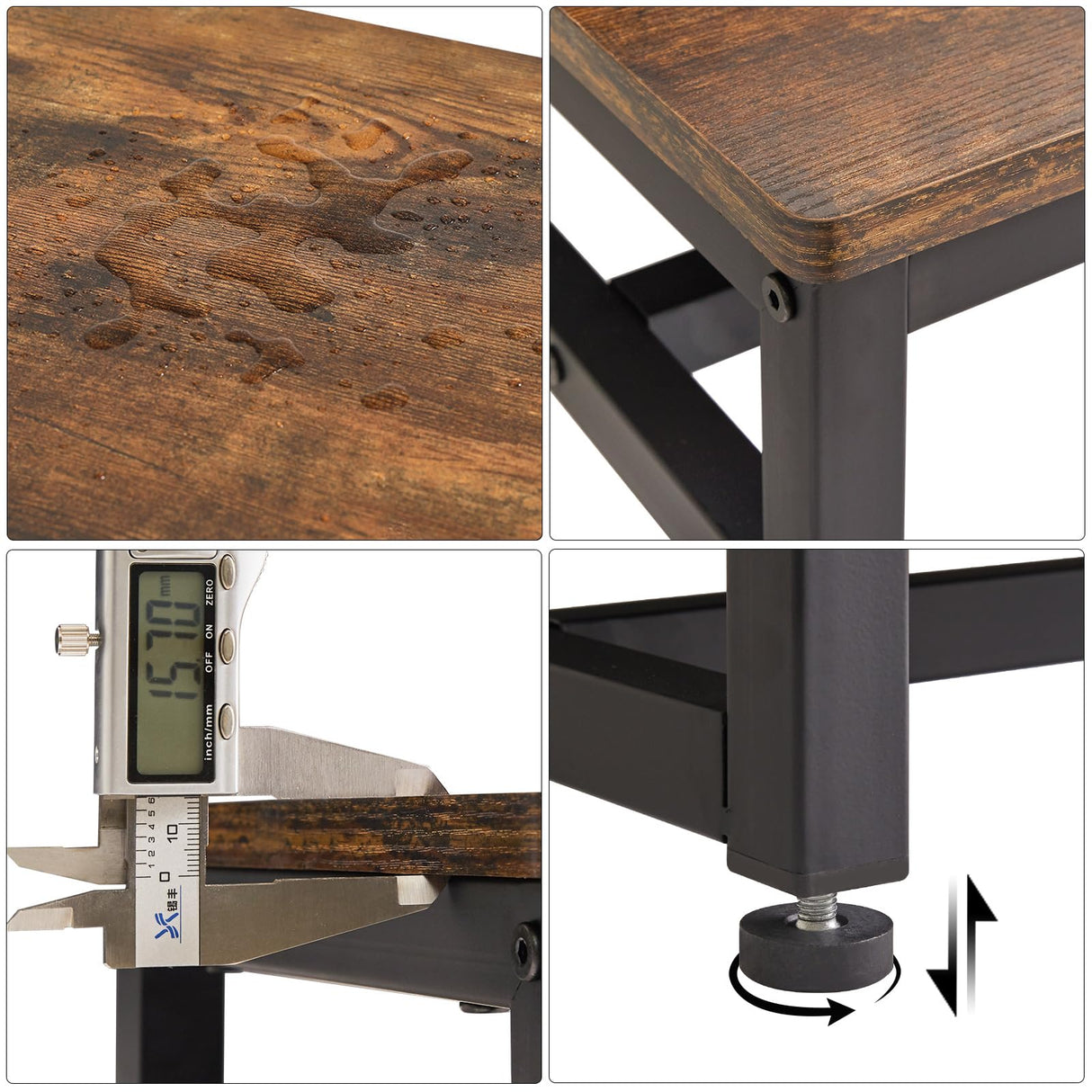 IBUYKE One Step Wooden Step Stools for Adults Kids, Heavy Duty Bedside Step Stool with 500 Lbs Capacity, Non-Slip Stepping Foot Stool for Bedroom Livingroom Bathroom Kitchen, Rustic Brown TBD001H IBUYKE