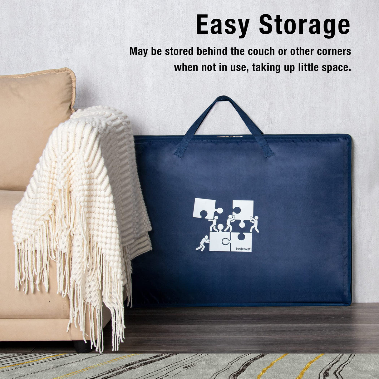 Lavievert 1000 Pieces Jigsaw Puzzle Board with Padded Cover, Portable Puzzle Case with 4 Sorting Trays, Puzzle Caddy Puzzle Storage Saver with Non-Slip Surface for Adults and Kids LAVIEVERT