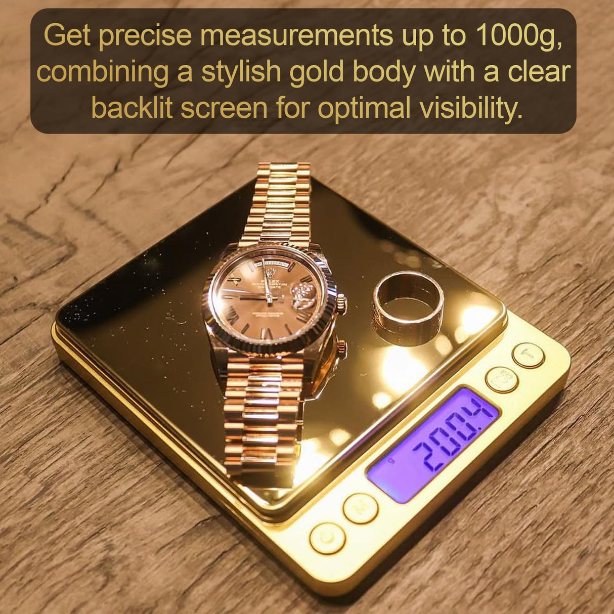 Street Kingz Gold Digital Jewelry Scale - High Precision 1000g Capacity Portable Food Scale with Multi- Unit Conversion & Piece Counting - Mini Scale Includes 2 Weighing Bowls Street Kingz