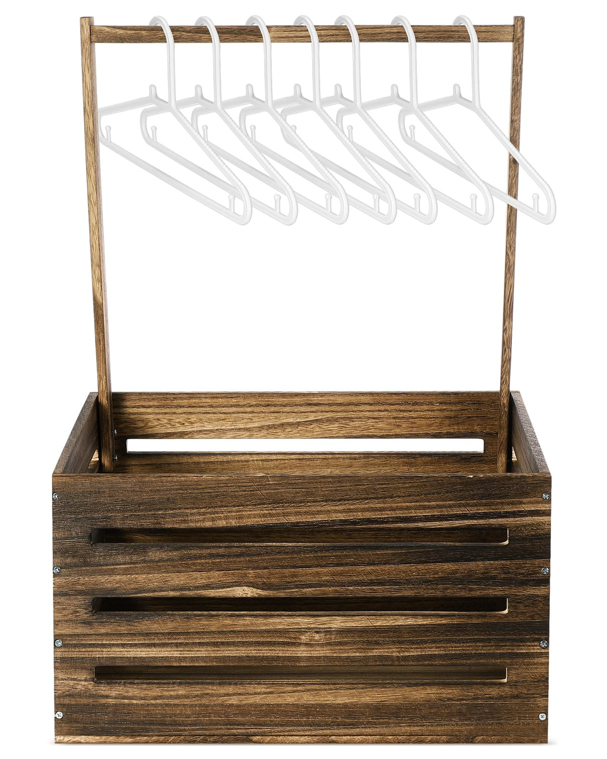 Suzile Wooden Baby Shower Crate Closet, Wood Hamper New Baby Gift Basket with Handle Gender Reveal Storage Box for Pregnancy New Parent(Black Walnut Color,Classic) Suzile