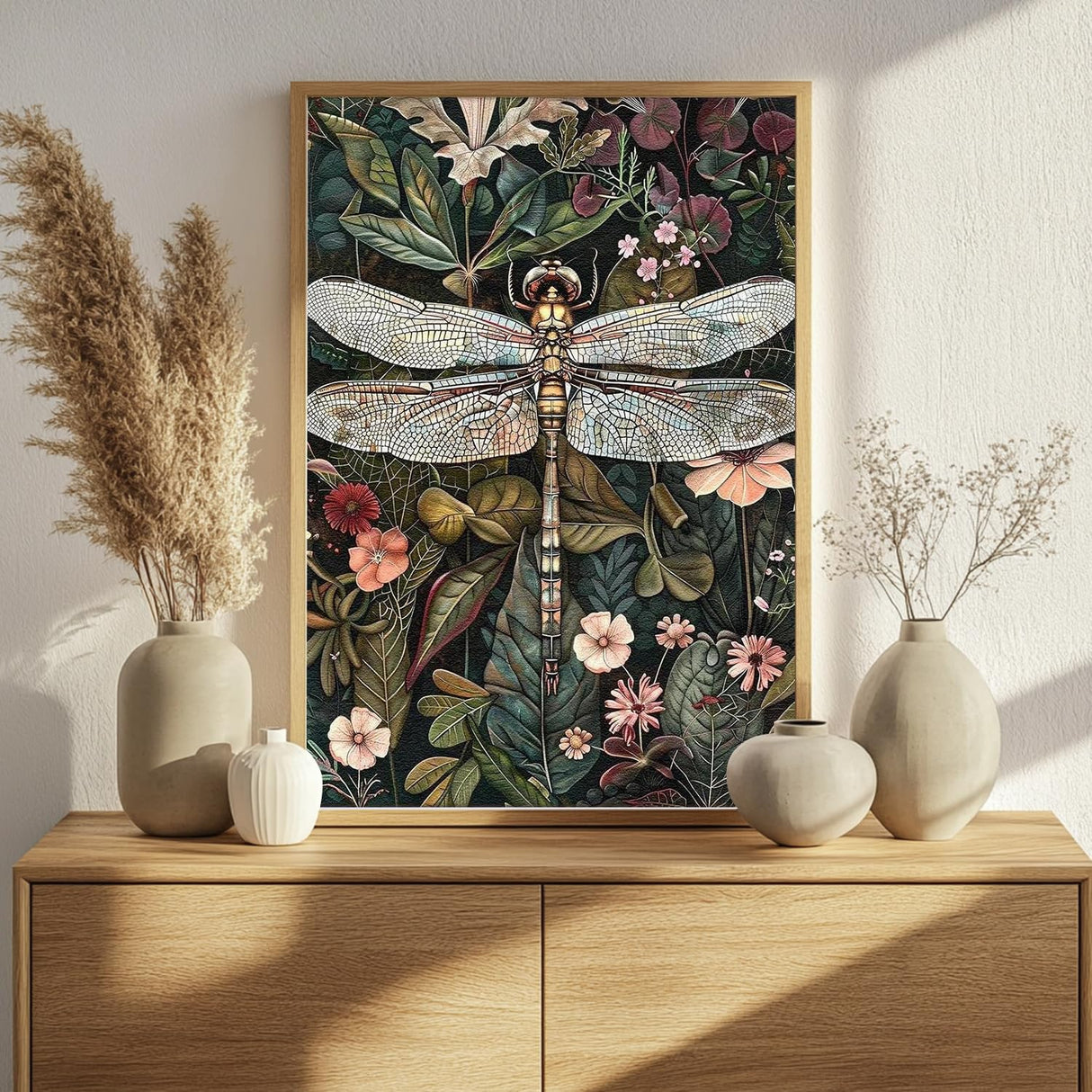 Paint by Numbers for Adult, Dragonfly Paint by Numbers Kit for Adults Beginners, DIY Dragonfly Acrylic Painting on Canvas for Home Wall Art Decor 16x20 Inch Mandun