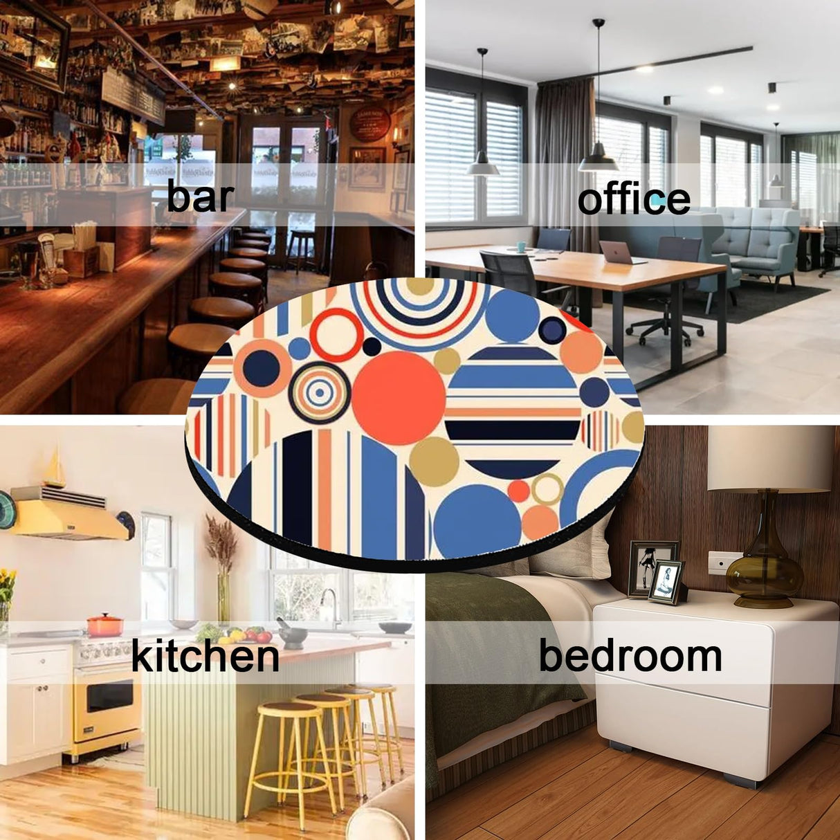 50 PCS Sublimation Blank Cup Coasters Bulk, 4x4 Inch Round Blank Cup Mat Rubber for Sublimation Transfer Heat Press Printing DIY Crafts OKBA