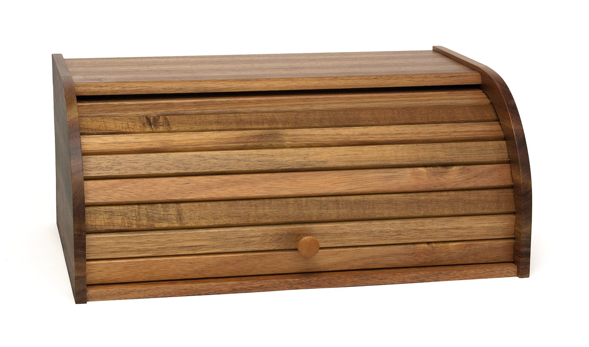 Lipper International Acacia Wood Rolltop Bread Box, 16" x 10-3/4" x 7" Lipper International