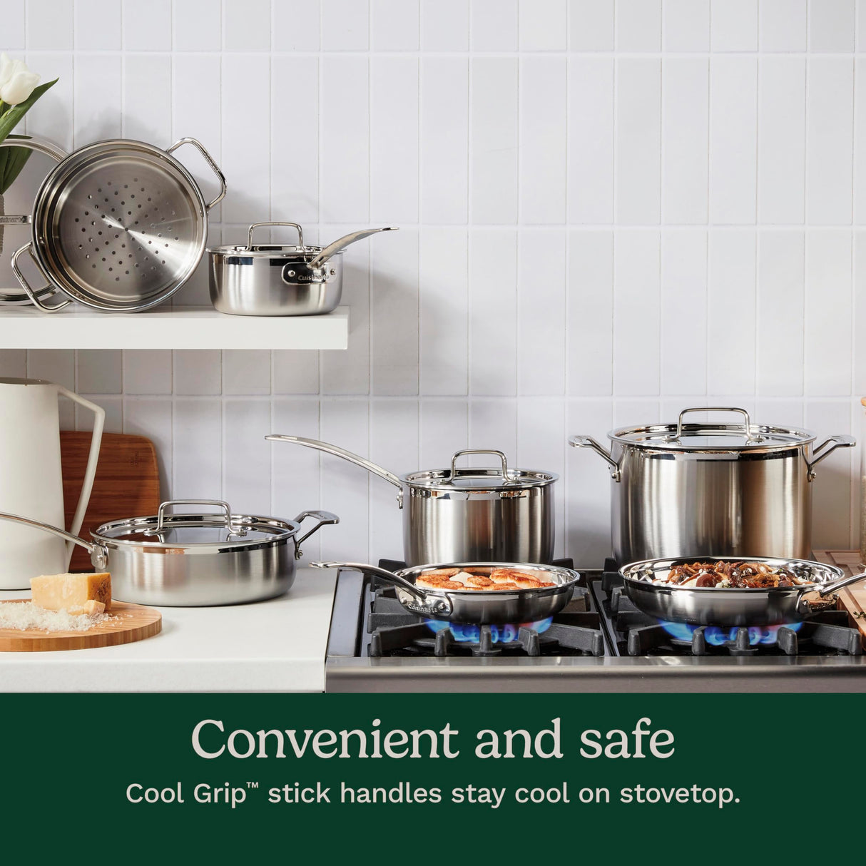 Cuisinart 12 Piece Cookware Set, MultiClad Pro Triple Ply, Silver, MCP-12N Cuisinart