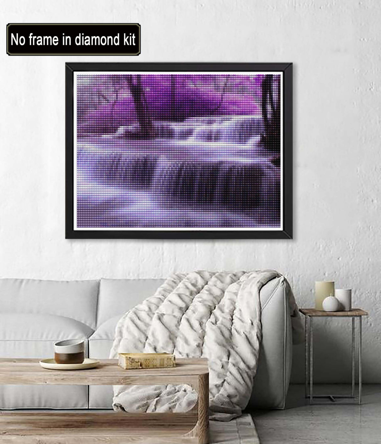 Diymood DIY 5D Diamond Painting Kits for Adults Purple Woods Waterfall - Diamond Art Kits for Adults | Full Drill Round | Crystal Mosaic Picture | Beginner | Home Wall Decor | 40x50cm (16x20inch) Diymood