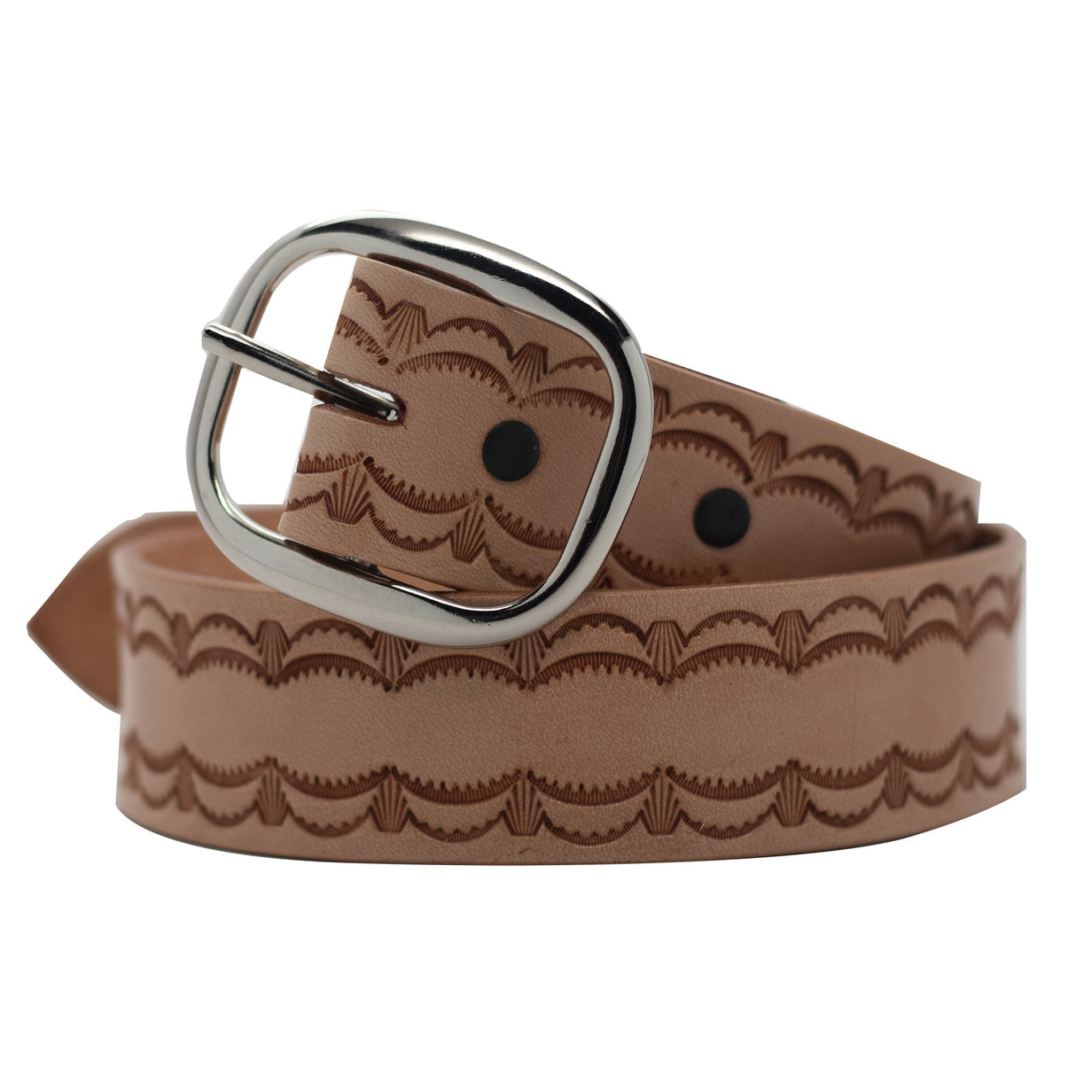 Realeather BS150-00 Tooling Belt Strips, Blank Leather Strap with Pre Cut Buckle Slots, 1.5"W X 42" L, Natural, 1-Piece Realeather