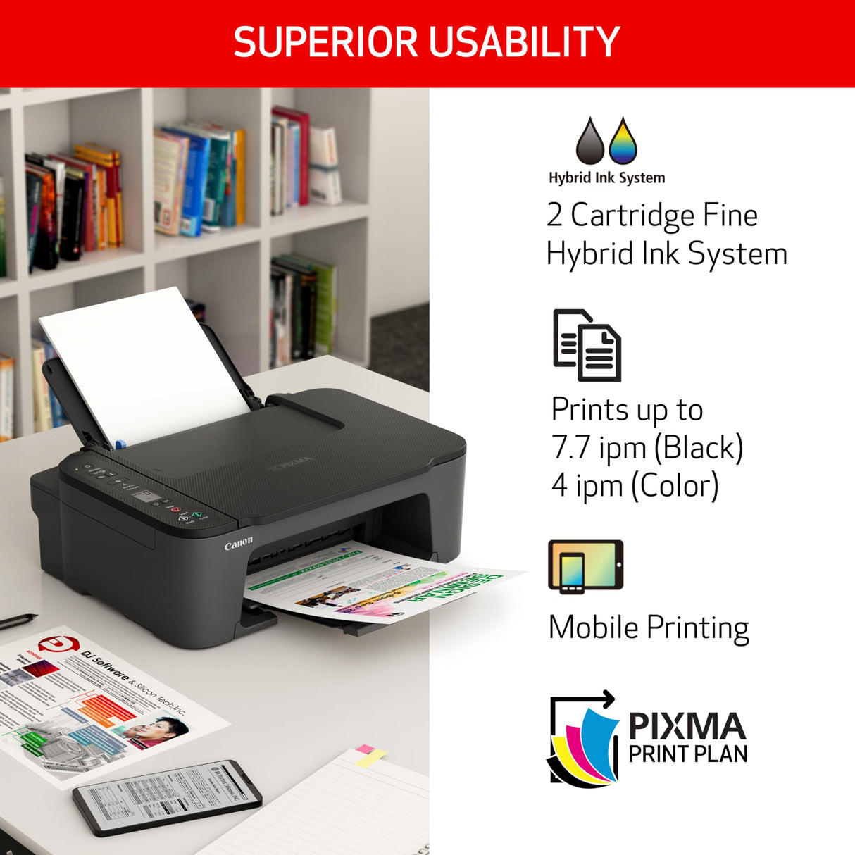 Canon PIXMA TS3520 Compact Wireless All-in-One Printer, Black Canon
