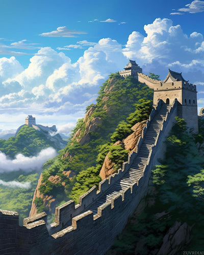 ZUVRDIAI Professional Paint by Number Supplies, Great Wall of China, Personalized Digital Painting Kit, Craft Your Artistic Journey, 40x50cm, Without Frame