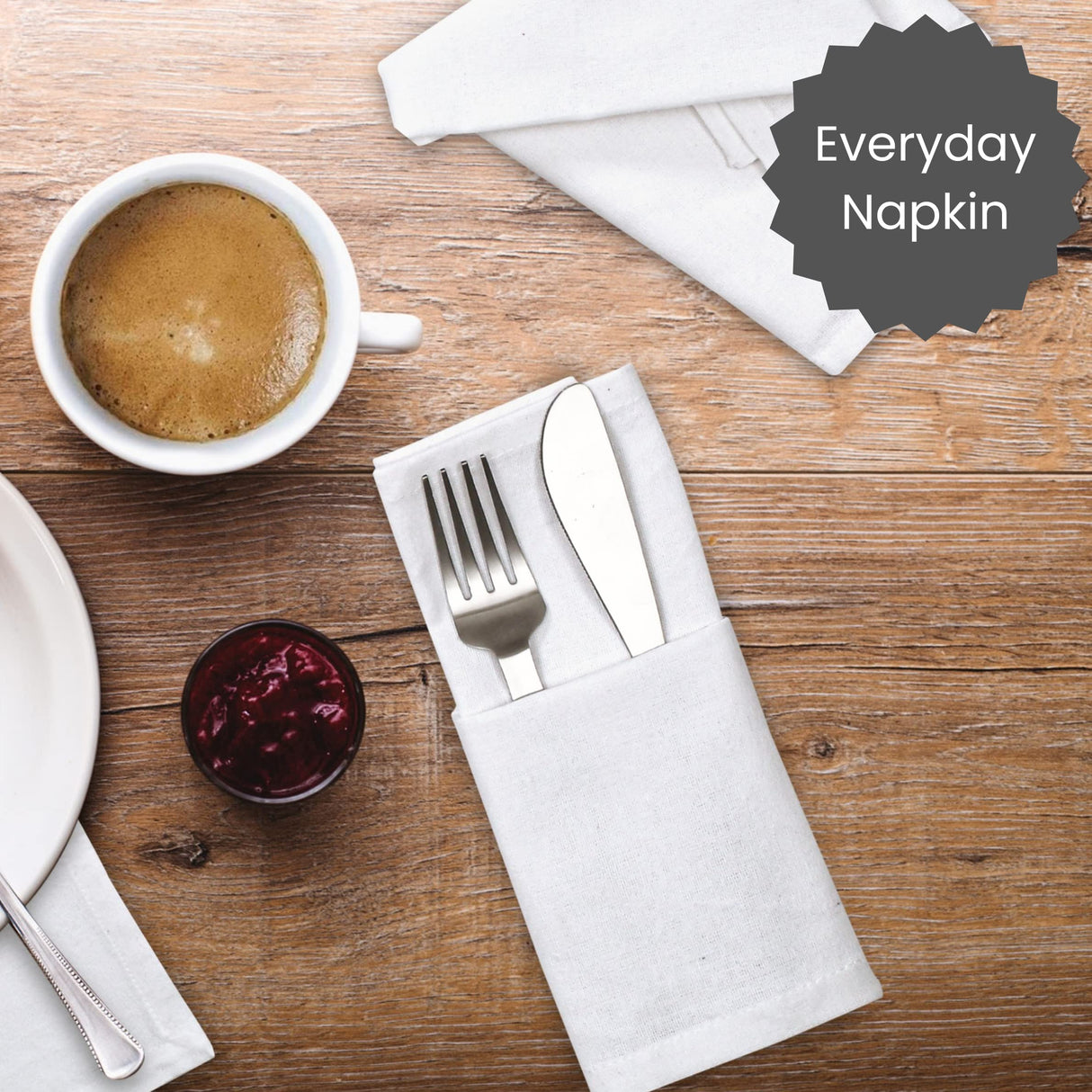 Cotton Clinic Cloth Dinner Napkins – Perfect Everyday Use Table Napkins – Soft Durable Washable – Ideal for Party Wedding Christmas Easter – Set of 12-17x17 inches White Napkins Cotton Clinic