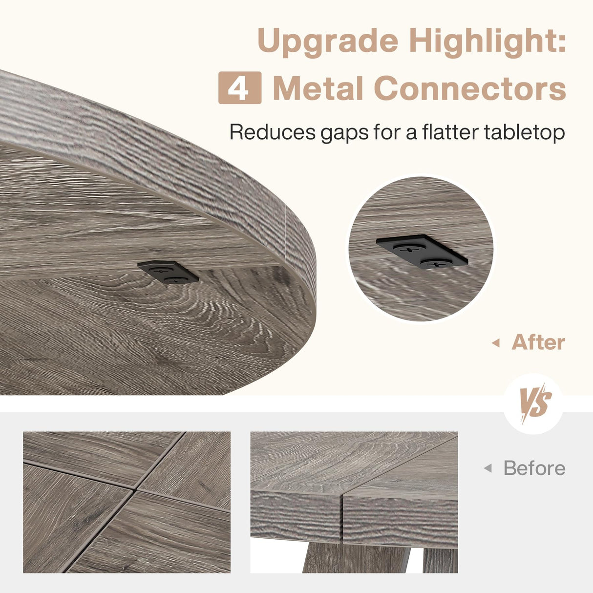 Tribesigns 47-Inch Round Conference Table for 4-6 People, Wooden Meeting Room Table with Thicken Tabletop and Wood Base (Grey) Tribesigns