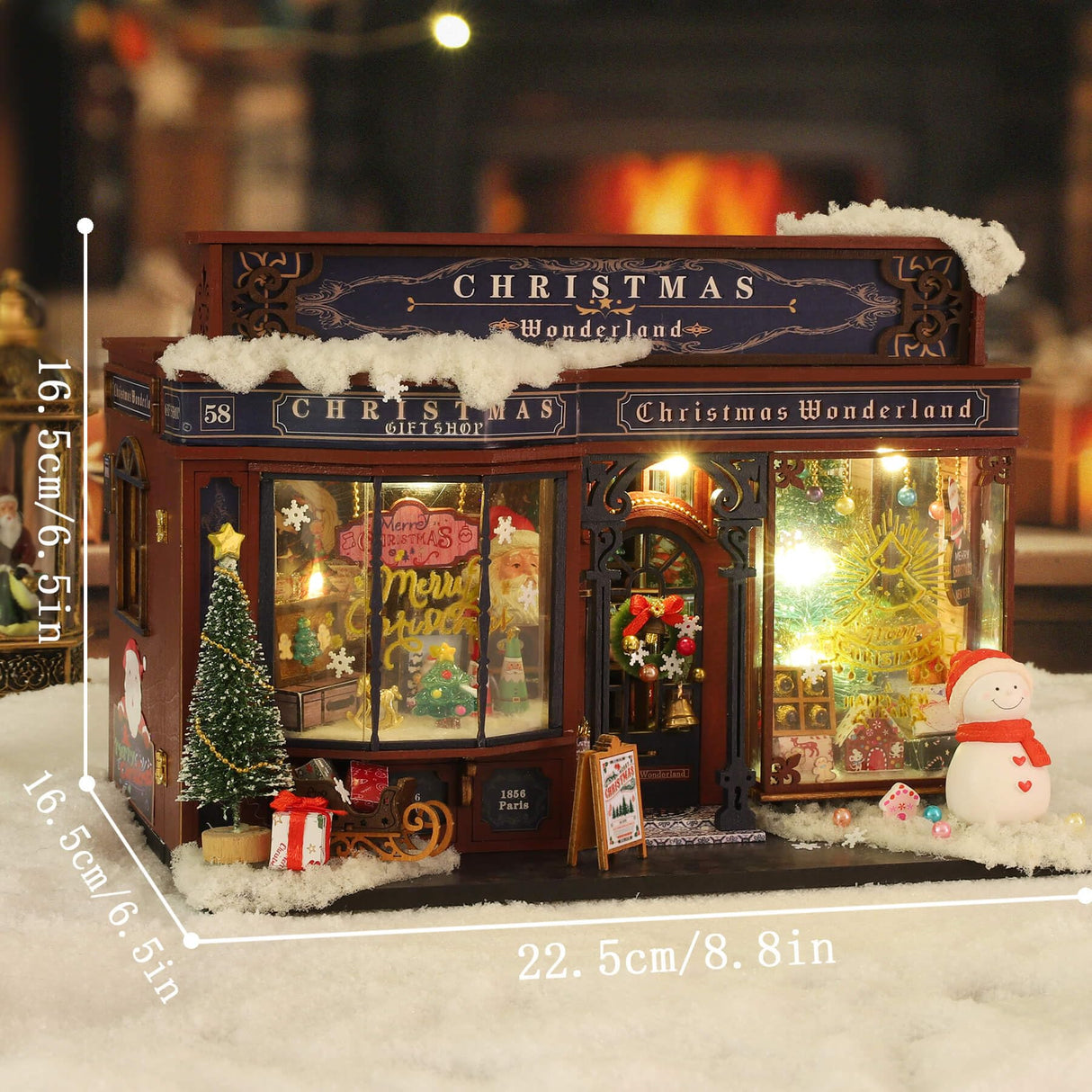 fifijoy Christmas Miniature Dollhouse Kit, DIY Dollhouse Miniature House Kit for Adults, Tiny House Kits Mini Model Building Sets with Music (Christmas Wonderland) fifijoy