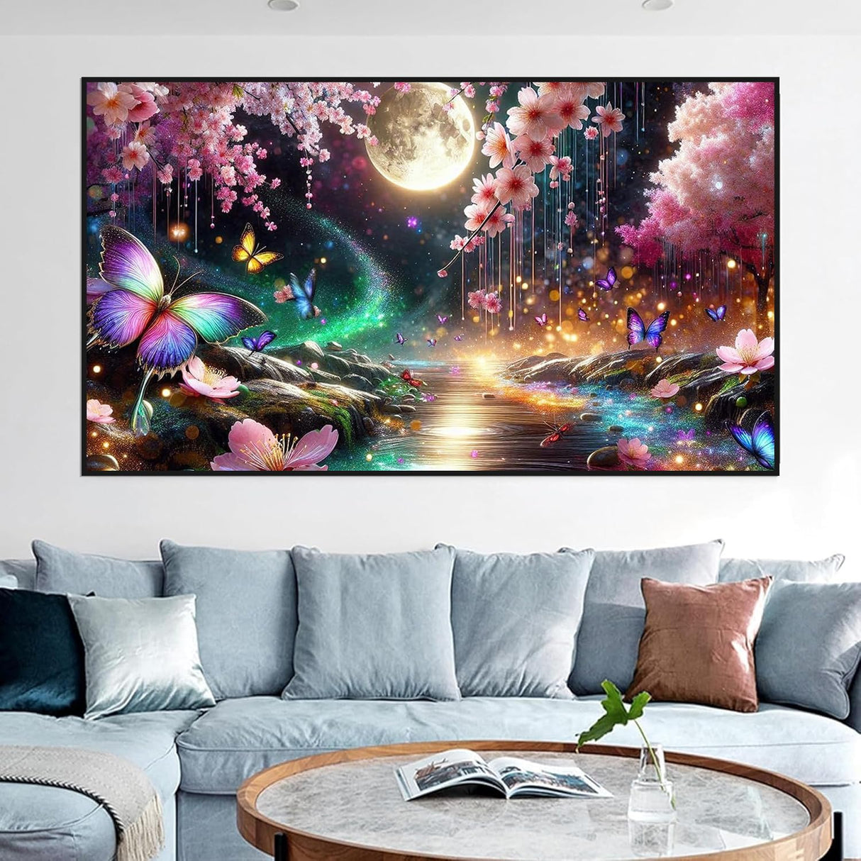igoodom Large Diamond Painting, Landscape Large Diamond Art Kits for Adults, Full Drill Round Big Diamond Painting, DIY Gem Art and Crafts for Home Wall Decor Gift 27.5 X 15.7inch igoodom