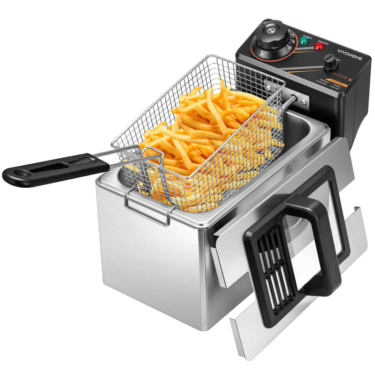 VIVOHOME Electric Deep Fryer with 3L / 13 Cup Oil Capacity, Stainless Steel Oil Fryer with Temperature Control and Lid VIVOHOME