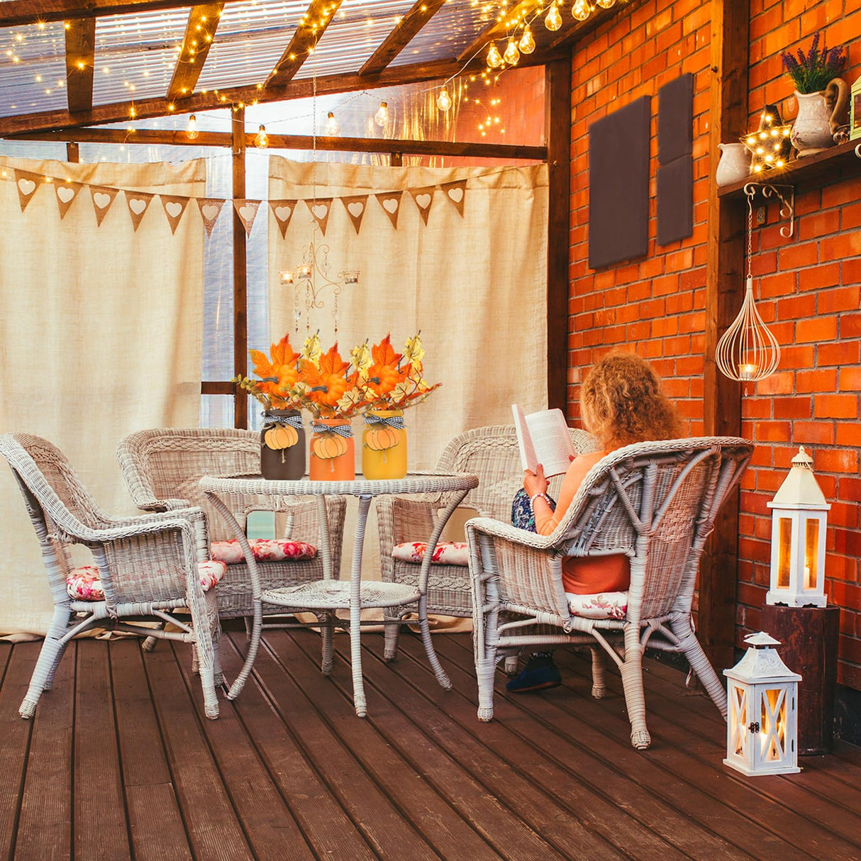 Jexine 18 Pcs Fall Thanksgiving Tables Centerpieces Pumpkin Maple Mason Jars Centerpieces for Table Decorations with Wood Signs Rope Farmhouse Fall Decor for Home Indoor Autumn Kitchen Dining Room Jexine