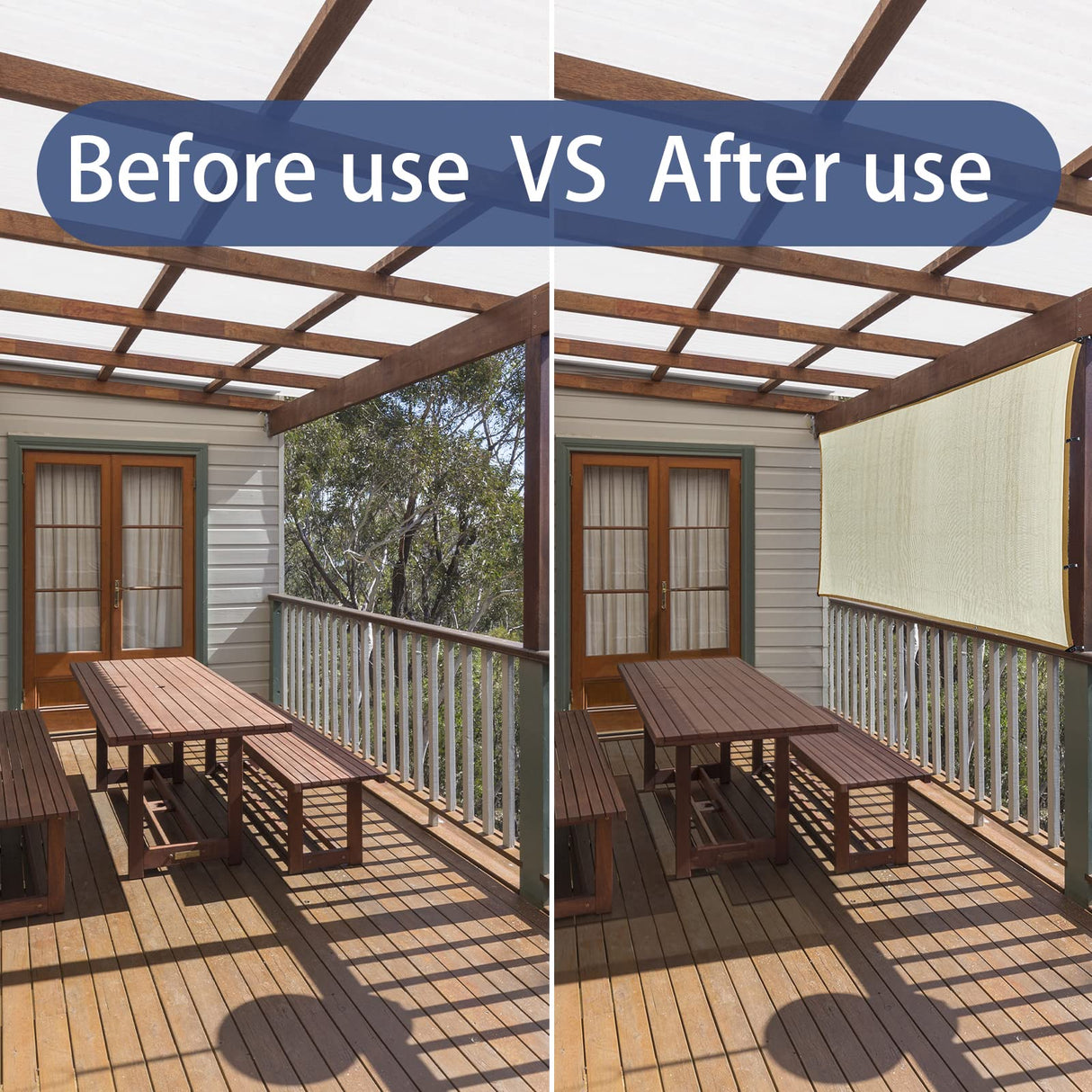 JXXXN 90% Shade Fabric Sun Shade Cloth, 10 x 20' Beige Shade Cloth with Grommets for Garden, Outdoor Patio, Pergola, Deck JXXXN