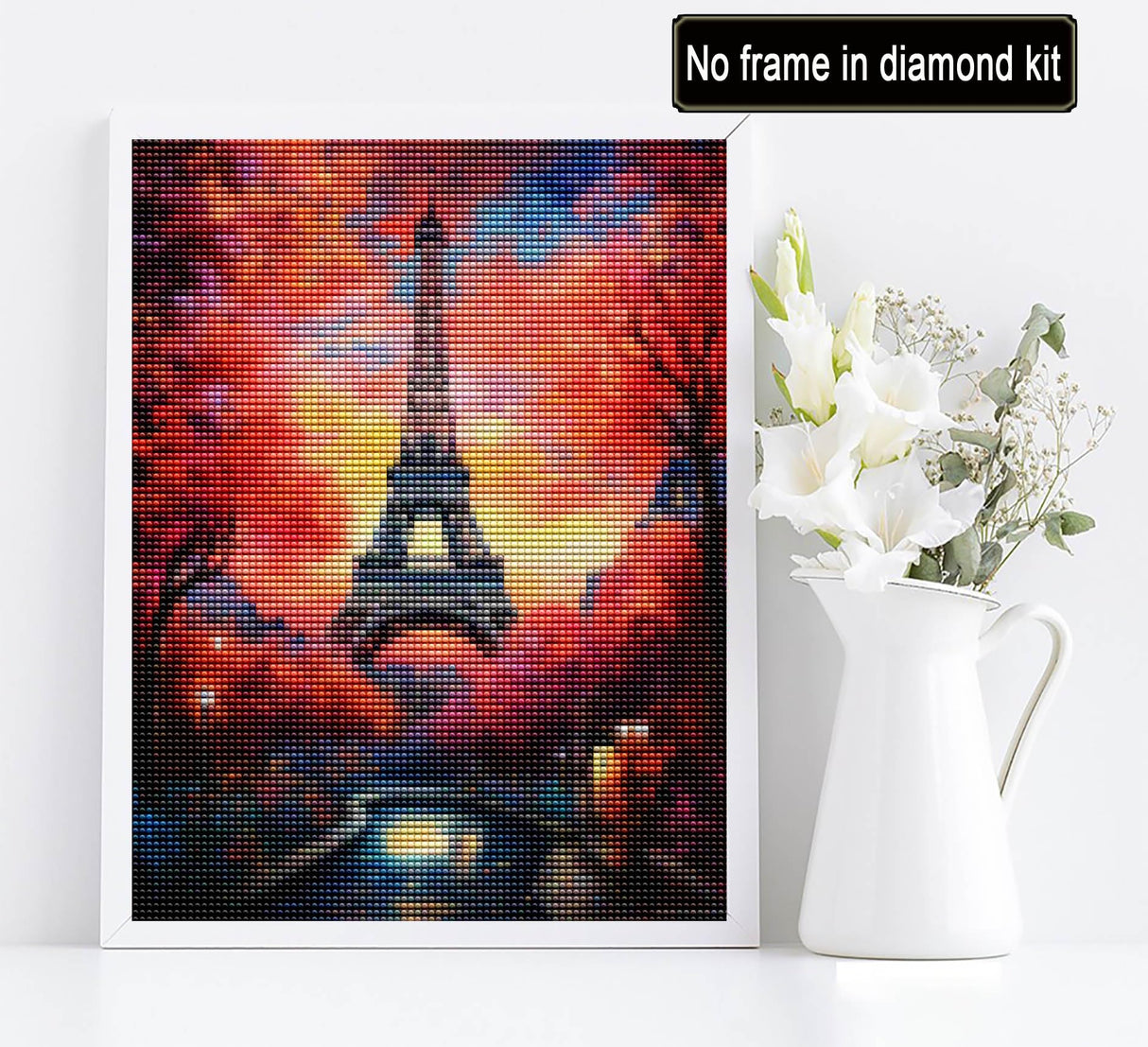 Diymood DIY 5D Diamond Painting Kits for Adults Paris Tower - Diamond Art Kits for Adults Landscapes | Full Drill Round | Crystal Mosaic Picture | Beginner | Home Wall Decor | 12x16 inch Diymood