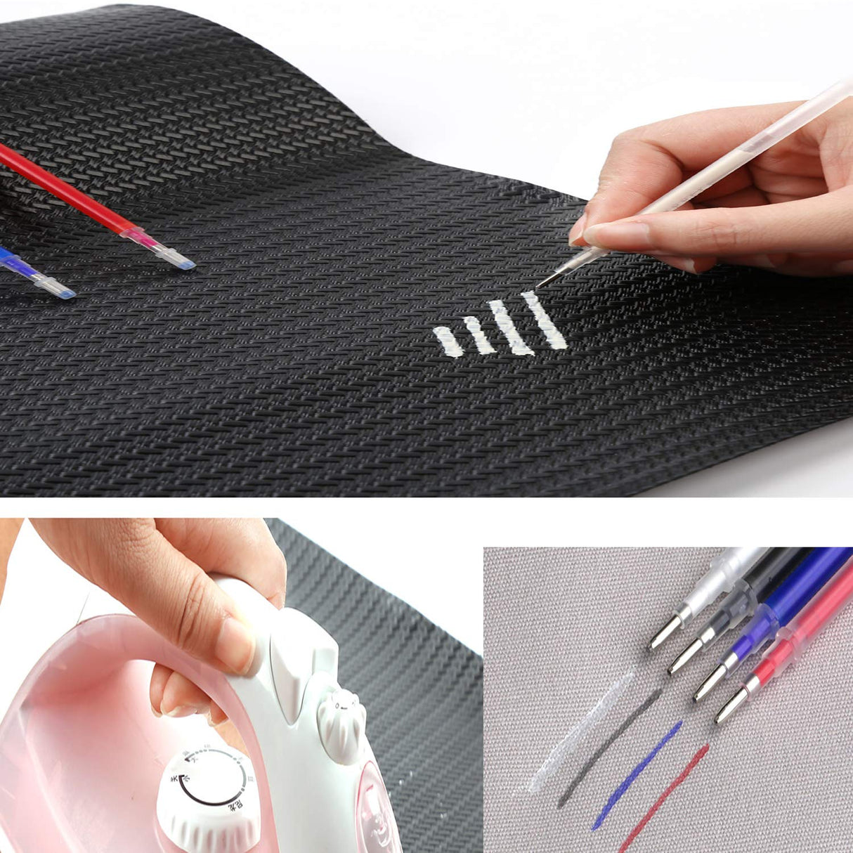 Heat Erasable Fabric White Marking Pens with 20 Refills for Tailors Sewing and Quilting Dressmaking, White Heat Erase Pens of Fabrics. iHMeiju
