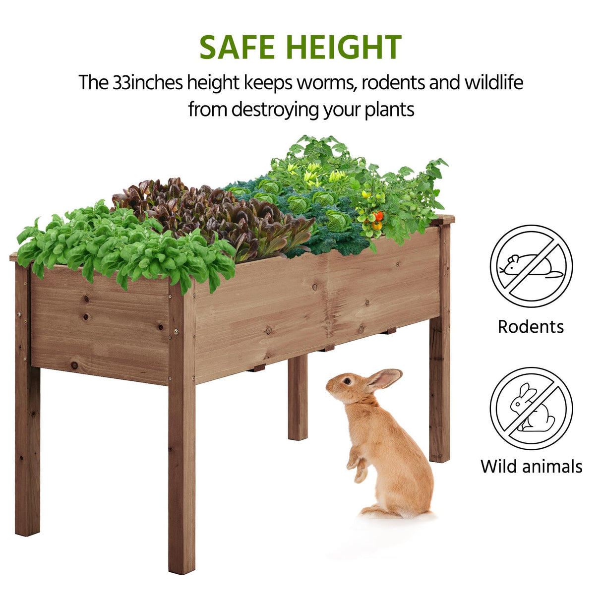 Yaheetech 2pcs Raised Garden Bed 48x24x30in Elevated Wooden Horticulture Planter Box with Legs Standing Growing Bed for Gardening/Backyard/Patio/Balcony, Dark Brown Yaheetech