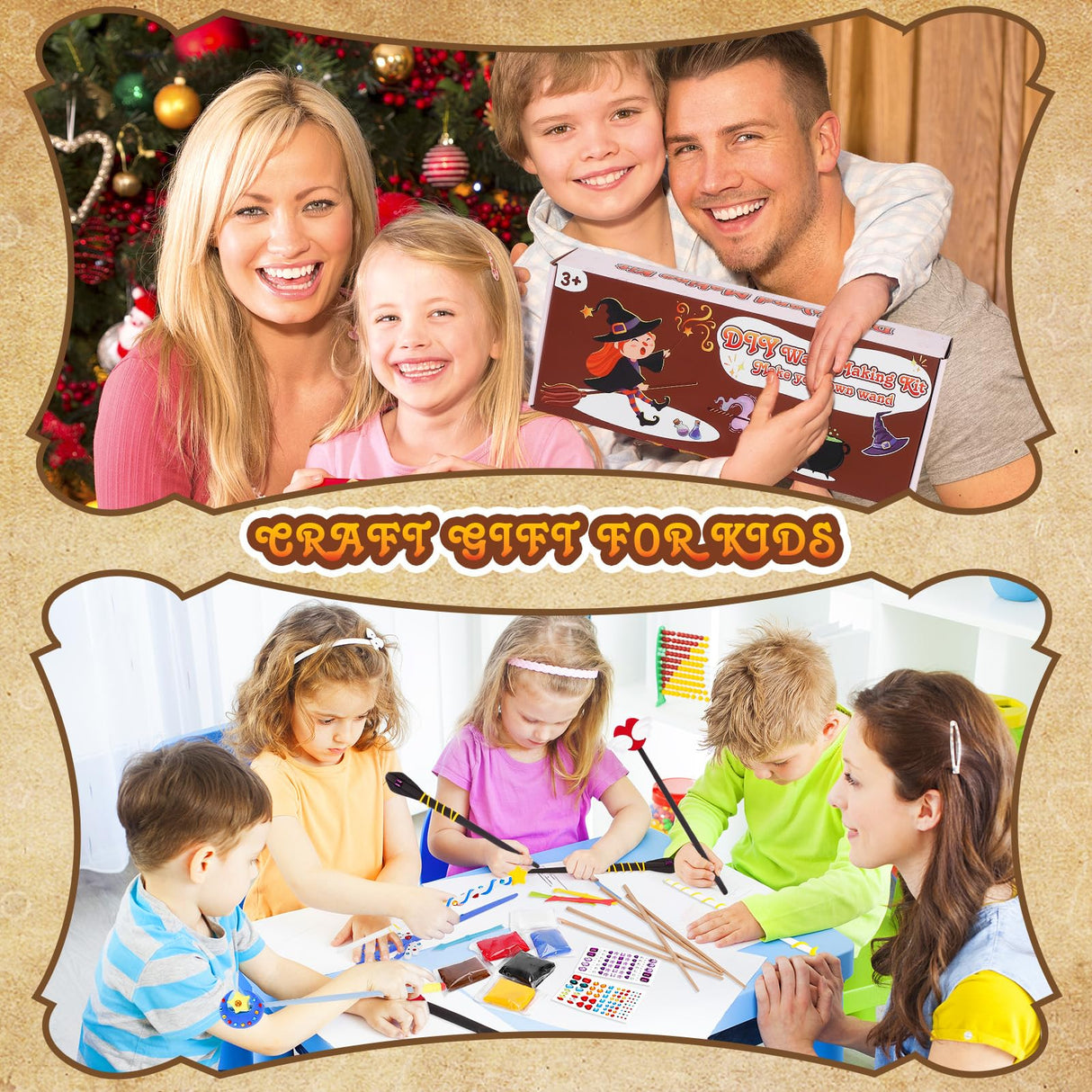 EnchantZone Magic Wand Making Kit DIY Wizard Princess Wand Craft Set for Kids Make Your Own Wands for Birthday Party Favors, Deluxe Accessories to Make 18 Wands EnchantZone