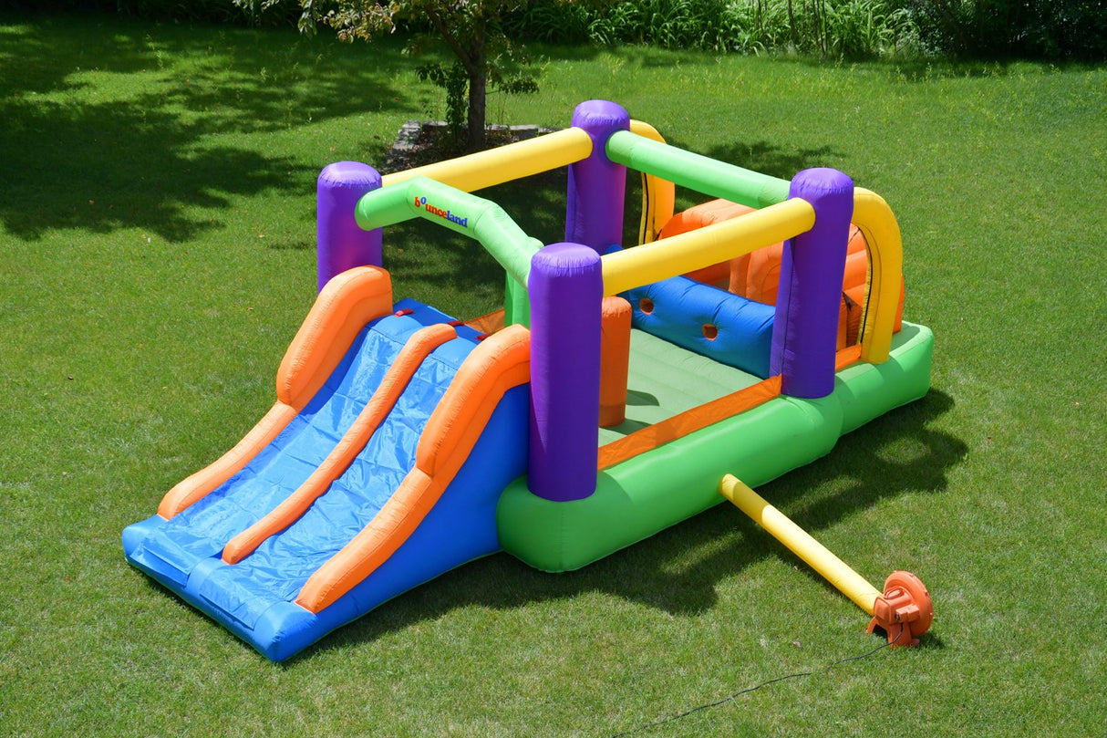Bounceland Bounce House Inflatable Bouncer Obstacle Pro-Racer Combo Slides Bounceland