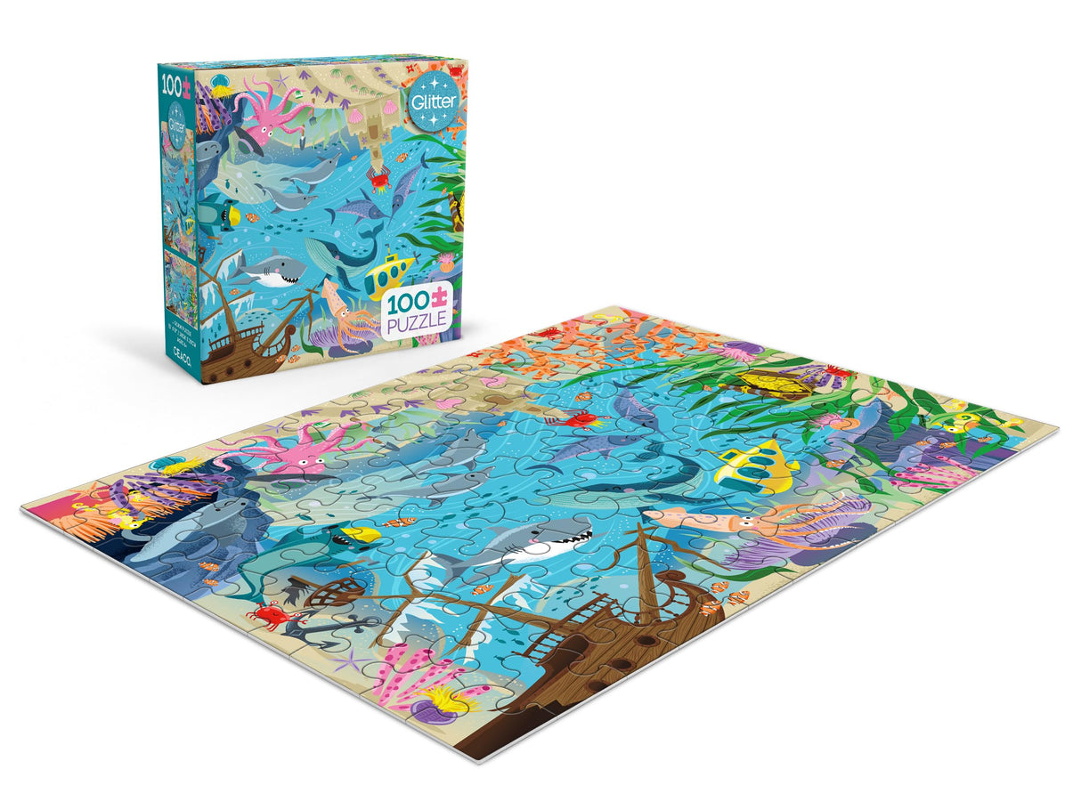 Ceaco - Glitter - Under The Deep Blue Sea - 100 Piece Jigsaw Puzzle Ceaco