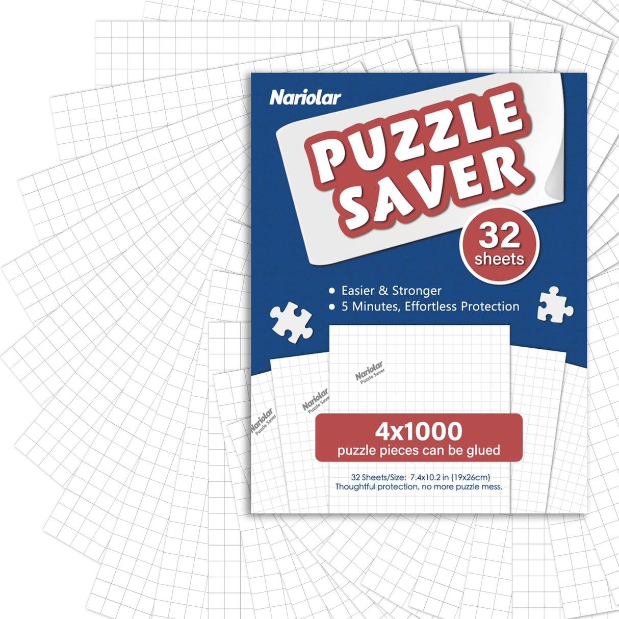 Nariolar Puzzle Saver Sheets - 32 Sheets Preserves 4x1000 Piece Jigsaw Puzzles in Minutes Nariolar