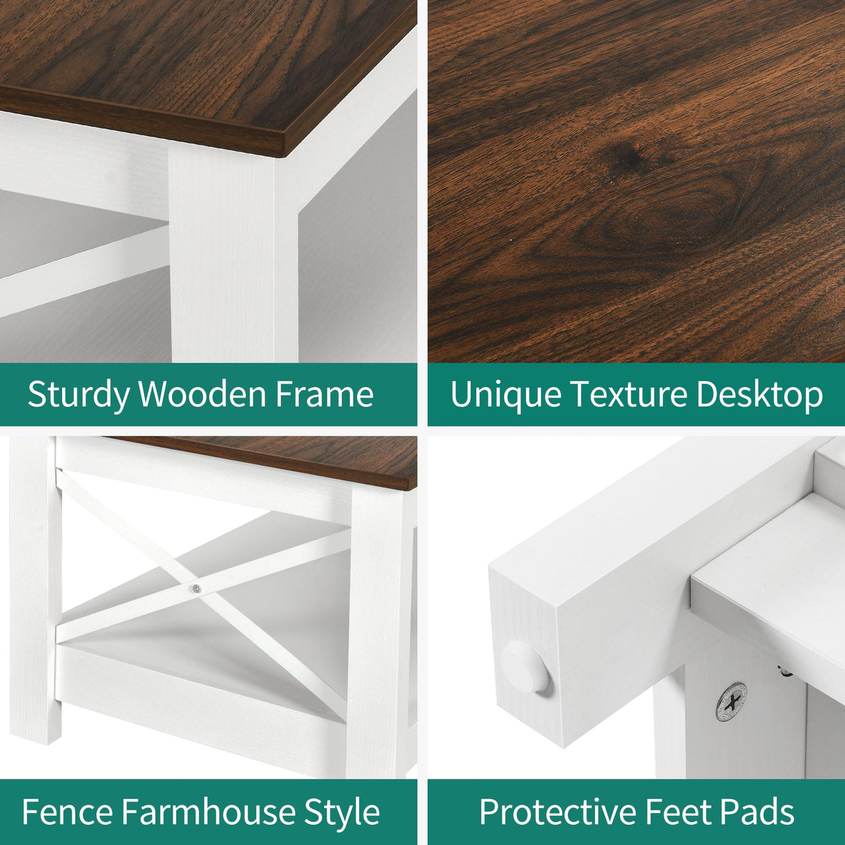 YITAHOME Coffee Table for Living Room,Modern Farmhouse Coffee Table with Storage,2-Tier Center Table for Living Room Wood Living Room Table Accent Cocktail with Sturdy Frame,Brown YITAHOME