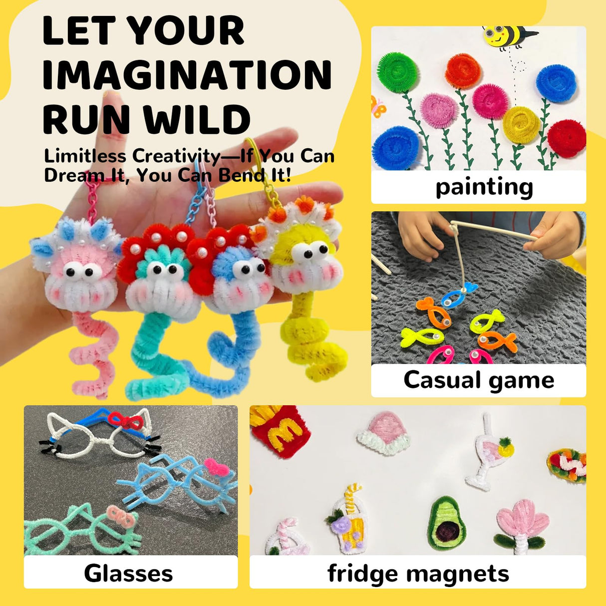 ESUOHYM 200PCS Pipe Cleaners with Instruction Manual 20 Colors Chenille Stems Bulk Art Craft Supplies Colorful Thick Fluffy Fuzzy Wire Sticks DIY Project for Kids Adults Back to School Supplies ESUOHYM