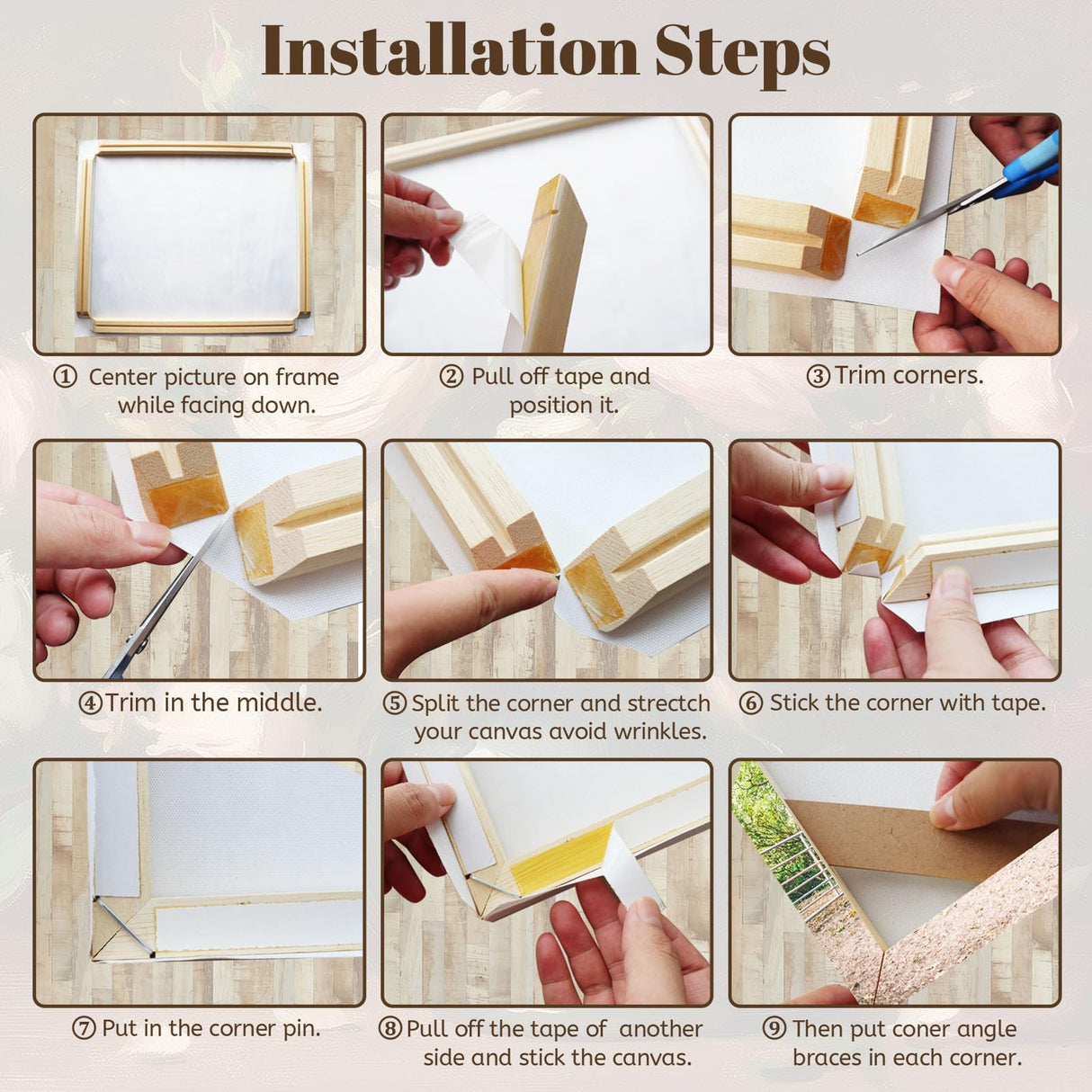 B.B.F MAKE Canvas Stretcher Bars 24x36 Inch Canvas Frames Kit, Sturdy Wood DIY Stretcher Bars for Oil Painting, Poster, Picture & Paint by Numbers, Gallery Wrap Wall Arts Supply Office Home Decor B.B.F MAKE