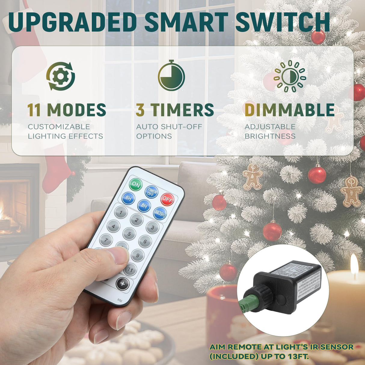 YITAHOME Pre-Lit Flocked Artificial Christmas Tree with Remote, 6.5 FT Snow Flocked Natural Layered Christmas Tree with 760 PE & PVC Mixed Tips and 350 Lights for Home, Office, Party Decoration YITAHOME