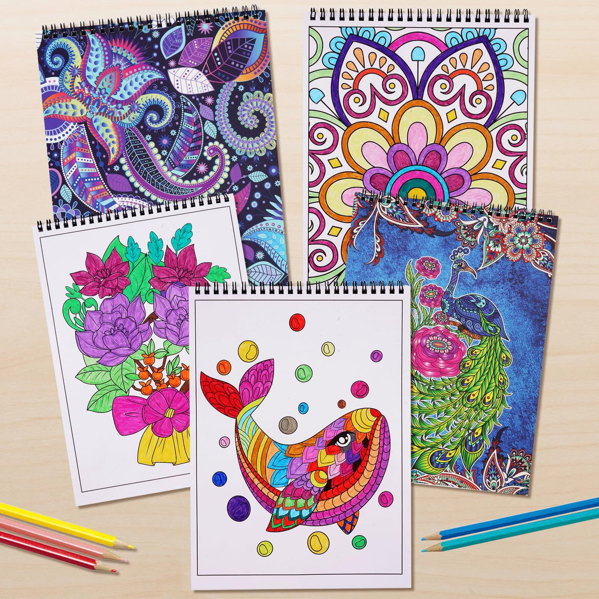 Bondream 3 Pack Adult Coloring Books,Flower,Mandalas &Animal Patterns and Designs for Adults Relaxation,Coloring Books for Women to Relax, Anxiety and Depression Bondream