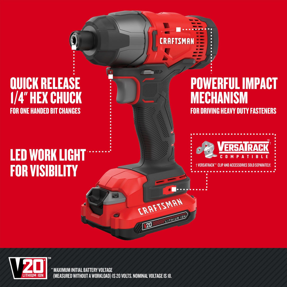 CRAFTSMAN V20 Cordless 6-Tool Power Tool Combo Kit with 2 Batteries and Charger (CMCK600D2) CRAFTSMAN