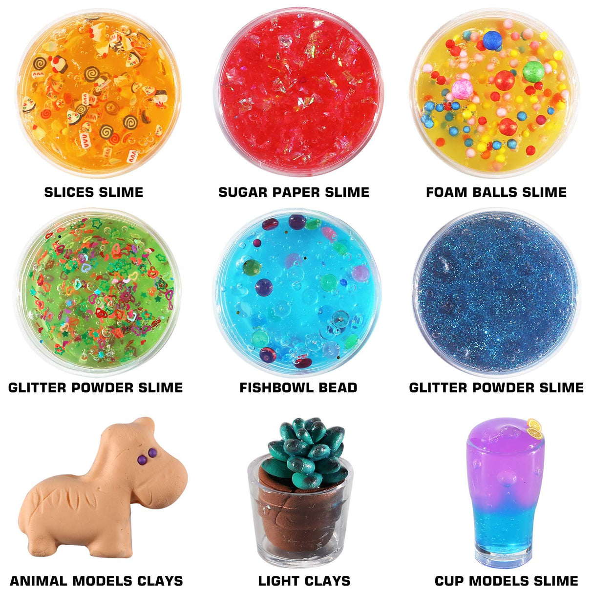 126 Pcs DIY Slime Making Kit for Girls Boys - Birthday Idea for Kids Age 5+. Ultimate Slime Supplies Include 28 Crystal Slime, 2 Glow in The Dark Powder, 48 Bottle Glitter Jar etc. BYONEBYE