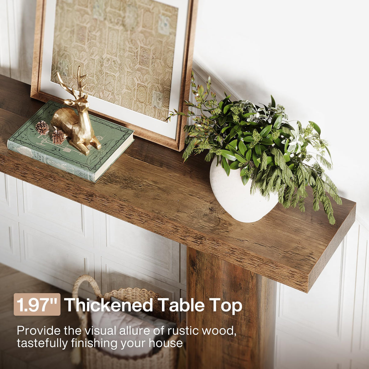 Tribesigns 63" Farmhouse Entryway Console Table, Narrow Long Sofa Table Behind Couch for Living Room, Hallway, Entrance, Foyer Tribesigns