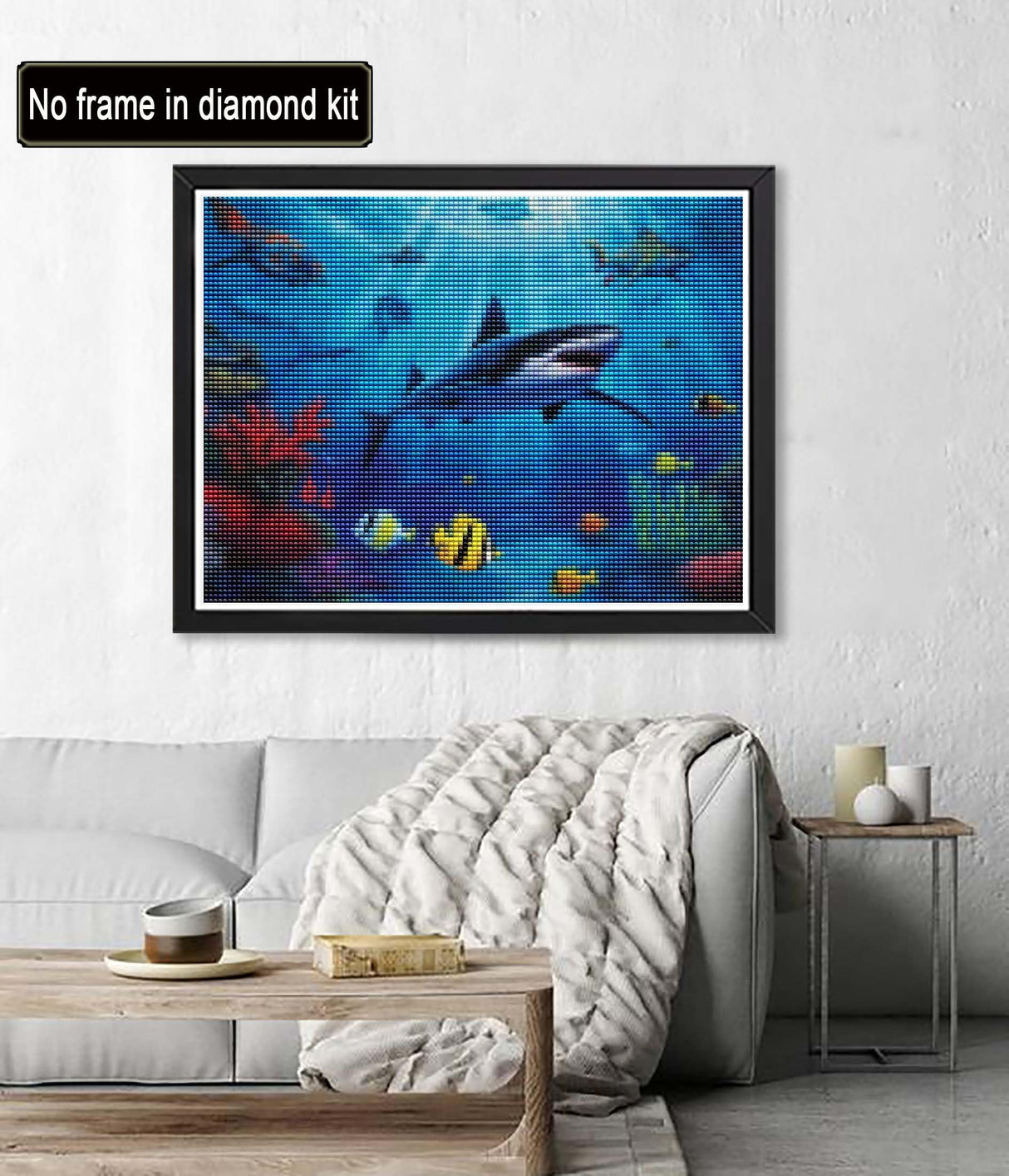 Diymood DIY 5D Diamond Painting Kits for Adults Underwater World - Diamond Art Kits for Adults Shark Tropical | Full Drill Round | Mosaic Picture | Beginner | Home Wall Decor | 16x20 Inch Diymood