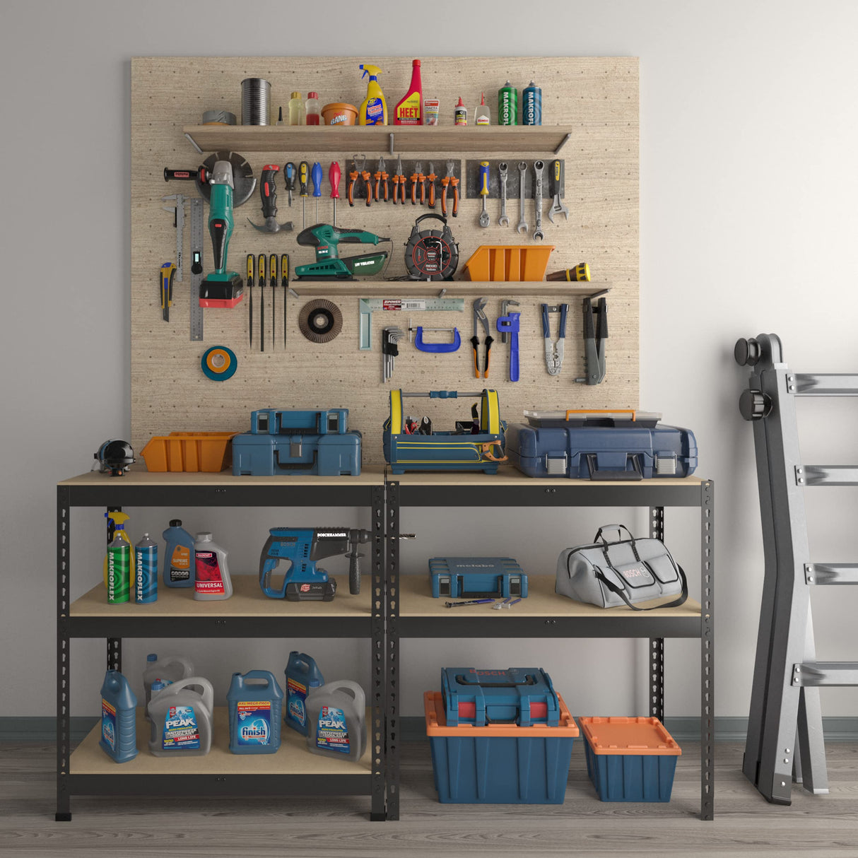 PrimeZone Storage Shelves 2 Packs 5 Tier Adjustable Garage Storage Shelving, Heavy Duty Metal Storage Utility Rack Shelf Unit for Warehouse Pantry Closet Kitchen, 35.5" x 15.75" x 71", Black PrimeZone