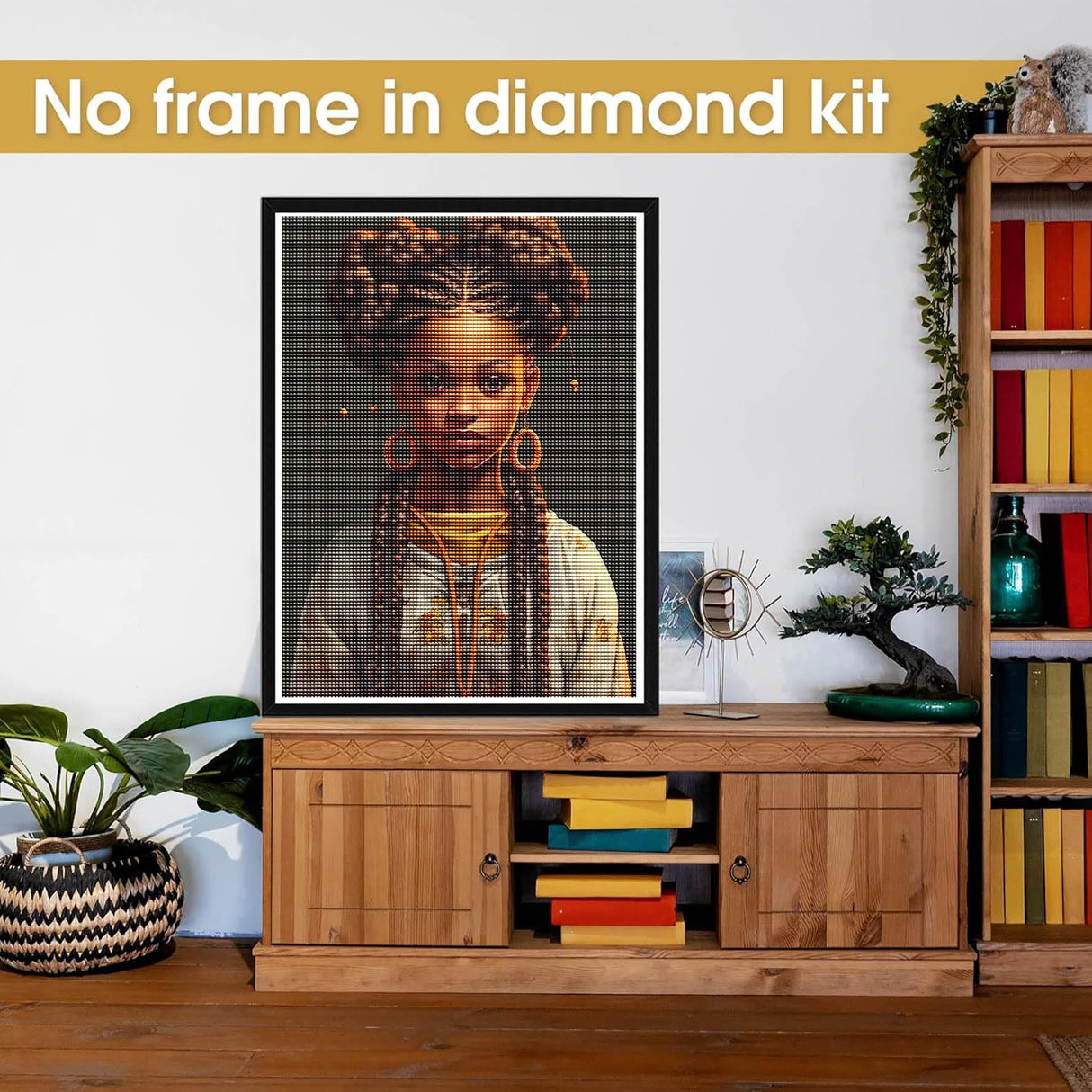 Bimkole 5D Diamond Arts Kits African American Woman, Full Drill DIY Rhinestone Embroidery Set Paint with Diamonds Art by Number Kits Cross Stitch Home Wall Craft Decoration (12x16inch) Ad31 Bimkole