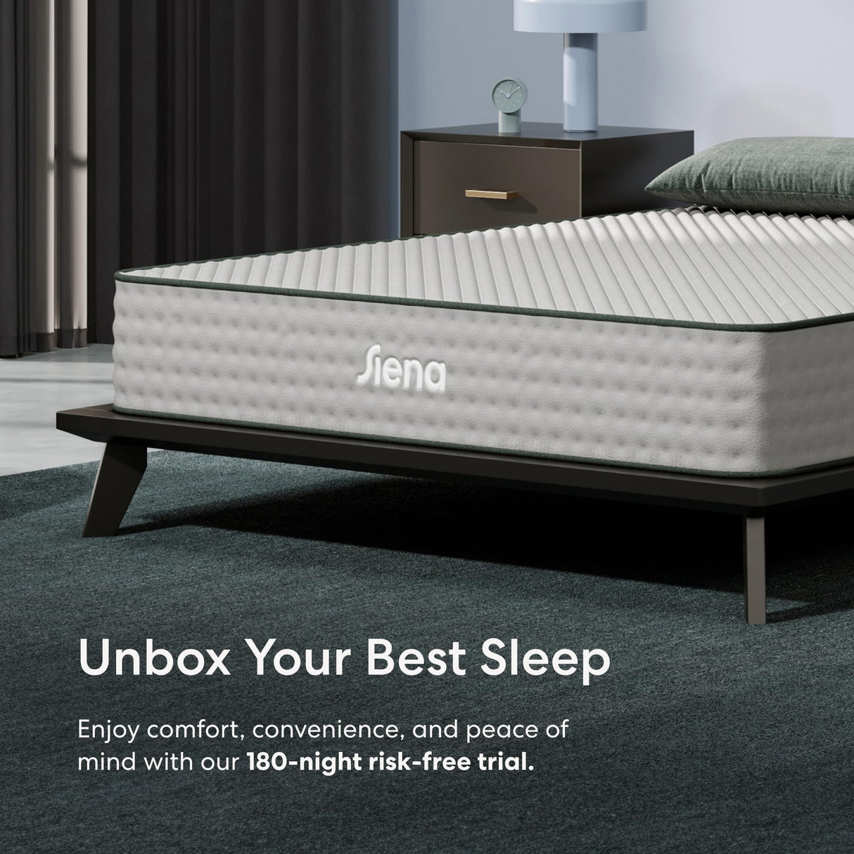 Siena 10” Twin Hybrid Firm Mattress - Memory Foam & Innerspring System - 180 Night Trial - Premium Pressure-Relieving Layers - 10 Year Warranty - Mattress in a Box - CertiPUR-US Certified Siena