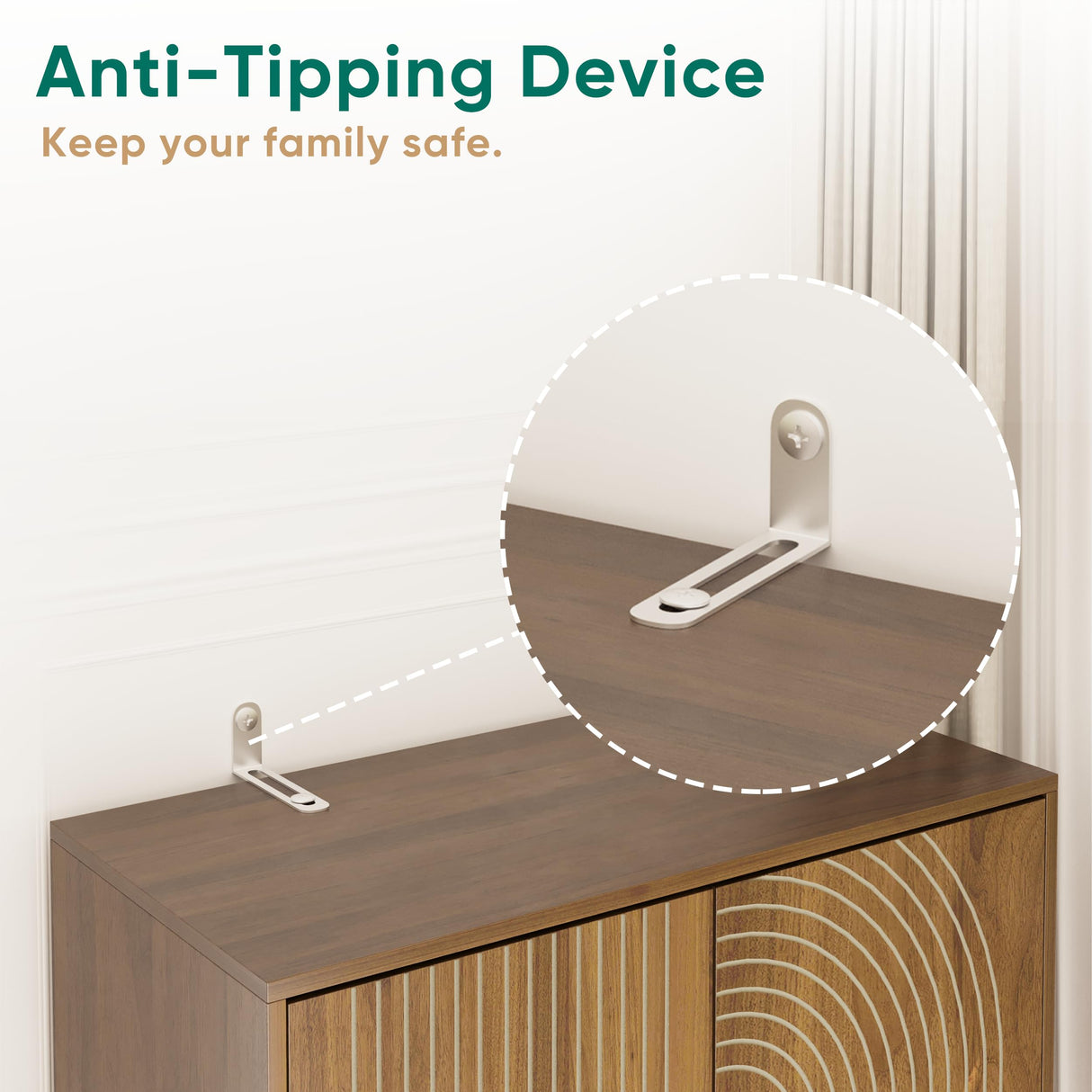 Smuxee 70.87" Walnut Kitchen Pantry Cabinet, Tall Food Pantry Cabinet with Line Groove Design, Kitchen Hutch with Microwave Stand for Dining Room Living Room Smuxee