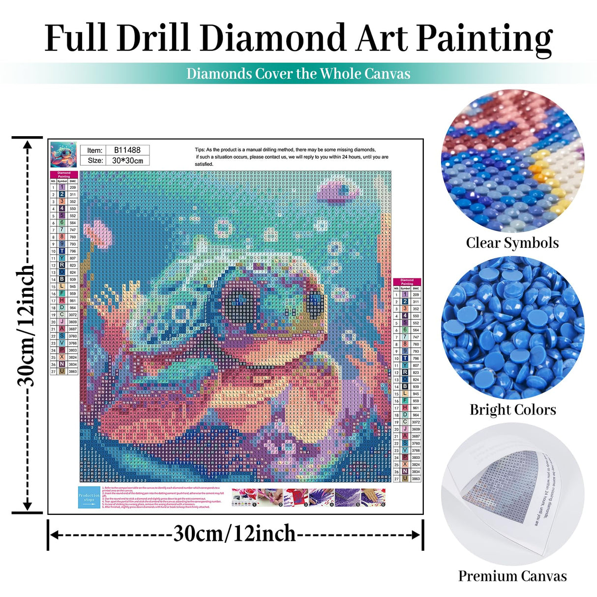 Sea Turtle Diamond Painting Kits for Adults - Cute Sea Turtle Diamond Art Kits for Adults, DIY 5D Diamond Painting with Round Gem Art Kits for Gift Home Wall Decor 12x12 inch Fountor