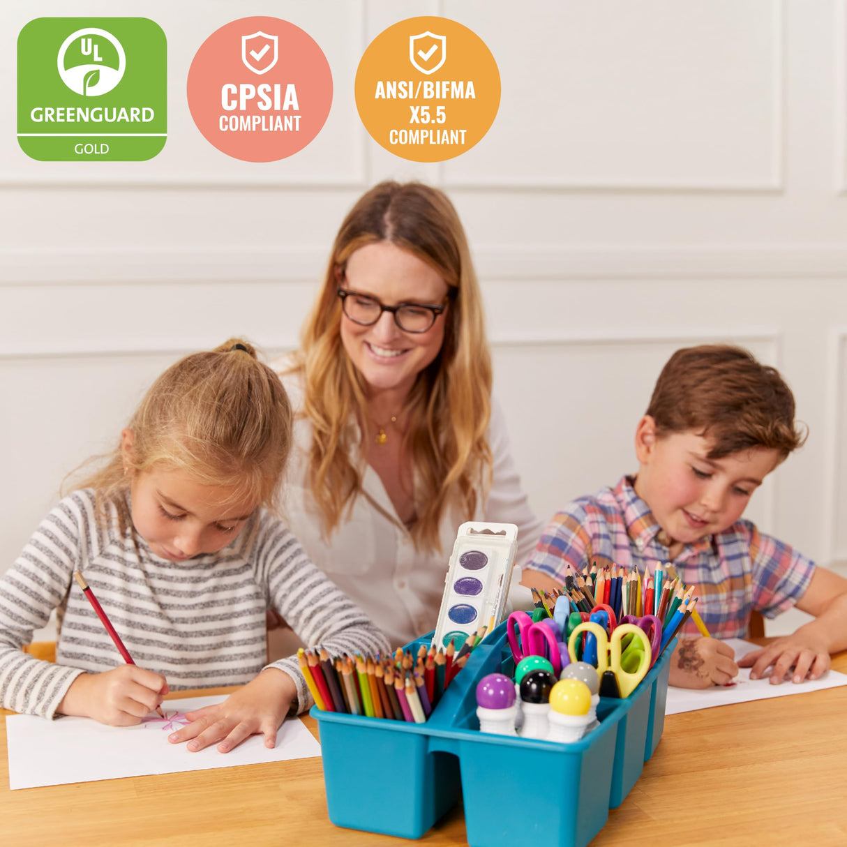 ECR4Kids 24in x 48in Rectangular Hardwood Table with 22in Legs, Kids Furniture, Honey ECR4Kids