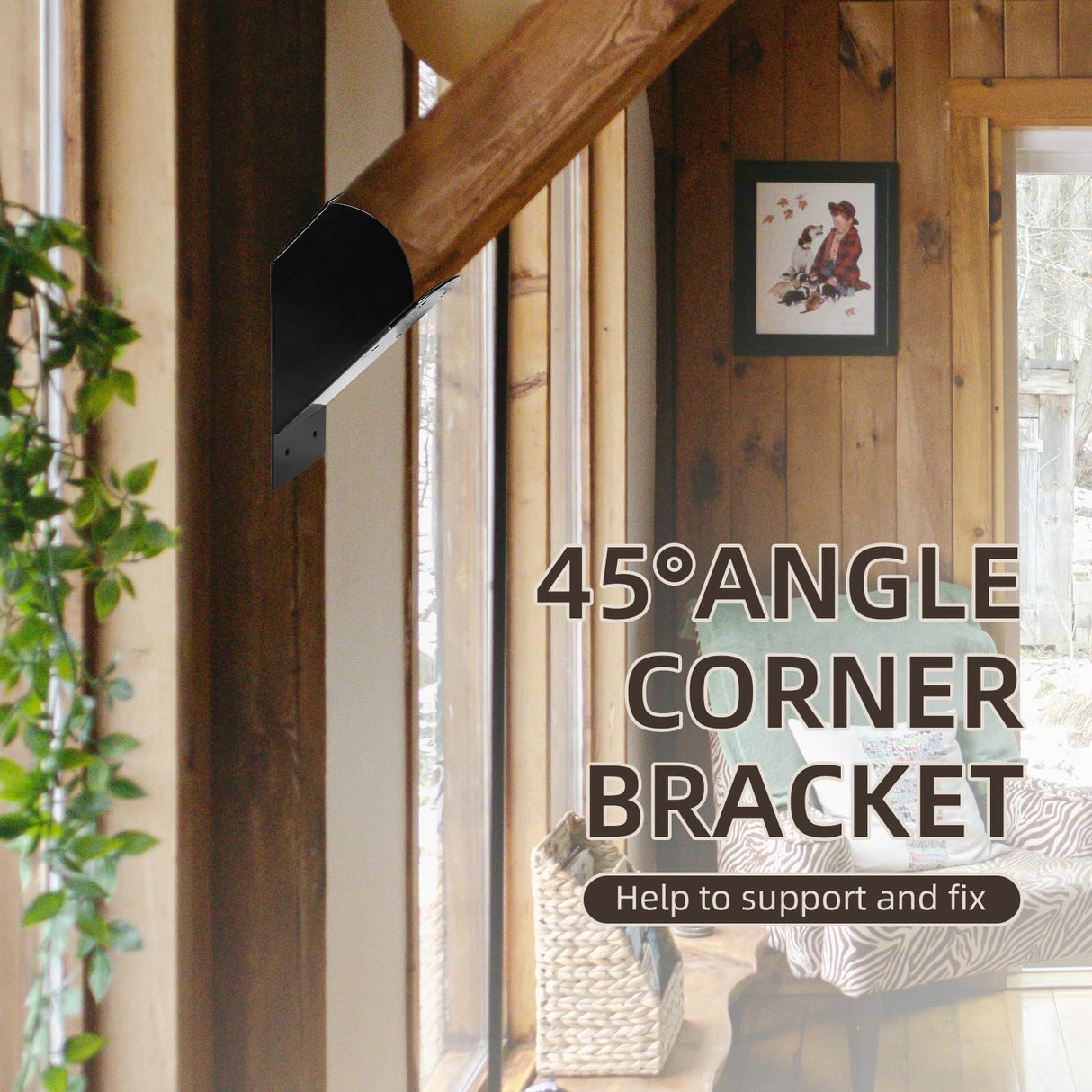 Rasugarlary Pergola Brackets, 2 Pcs 45-Degree Angle Bracket Heavy Duty Connector Brace for 4x4'' (Actual: 3.5x3.5'') Wood Post and Beam Pergola Gazebo DIY Kit Rasugarlary