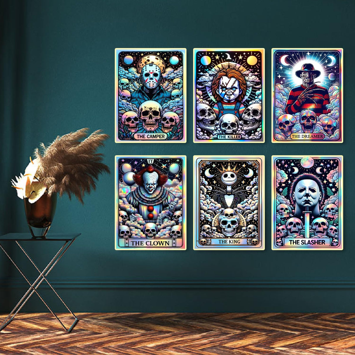 6 Packs Halloween Diamond Painting Kits for Adults, DIY Horror Diamond Art Kits for Beginners, 5D Full Drill Crystal Arts and Crafts Gem Art Painting Kits for Home Wall Decor Festival Gift (30*40cm) LWZAYS