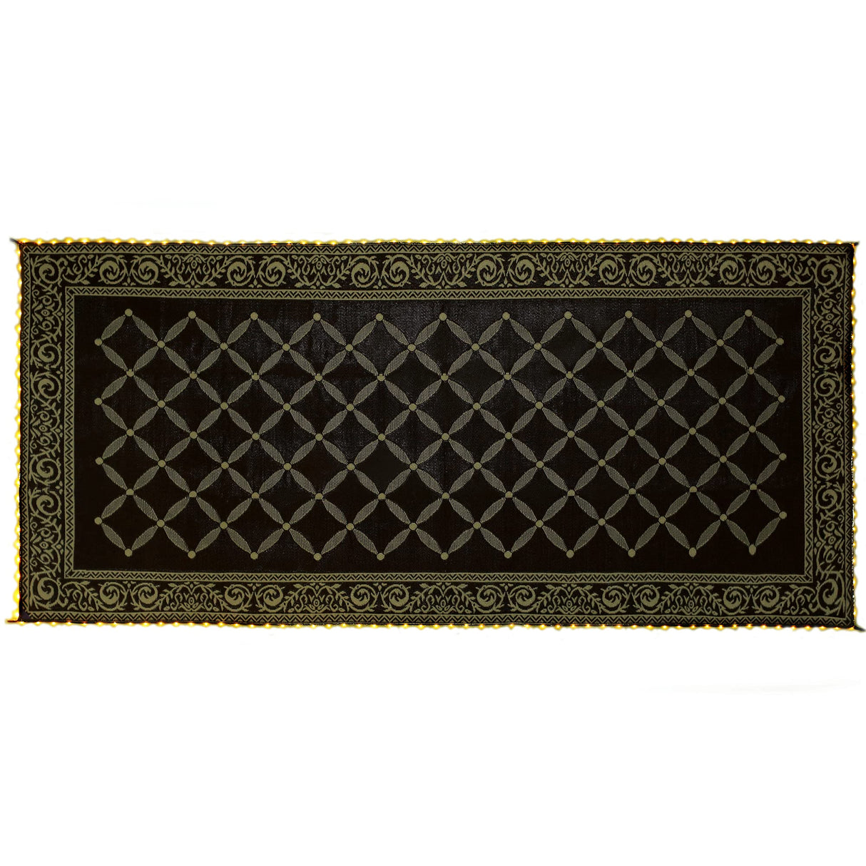 Stylish Camping L118187WL 8-feet by 18-feet LED Illuminated Patio Mat - Outdoor Patio Brown/Beige RV Camping Mat Stylish Camping