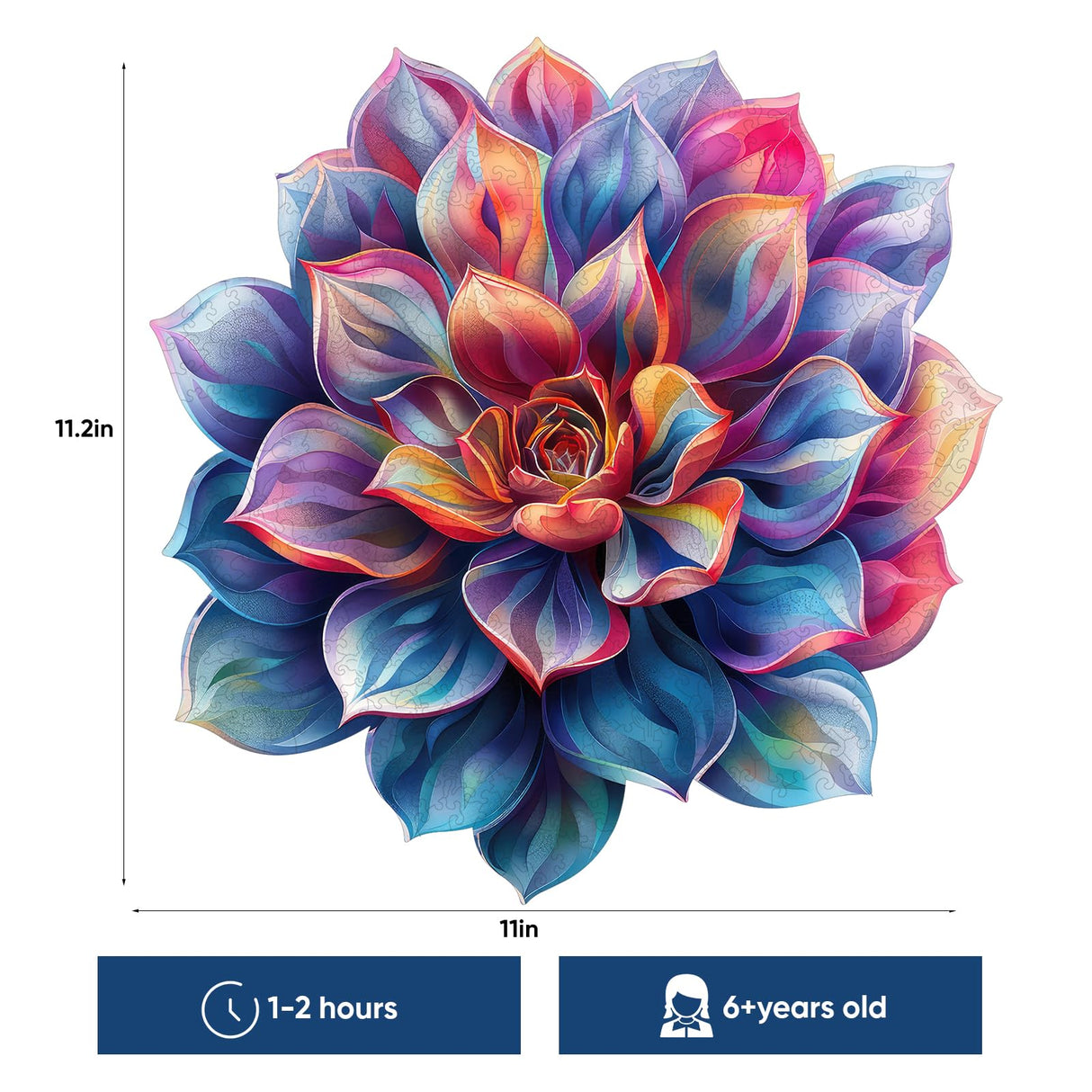 Wooden Puzzles for Adult, Flower Succulent Puzzle for Girl, Challenging Puzzle, 200 Piece Luxurious Shaped Wooden Puzzles for Adults, Family Game Medium 11.2 * 15.9in Reouinty