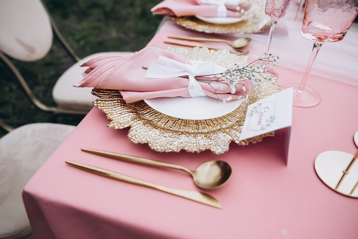 Simply Elegant Set of 6 Faux Wood Plastic Charger Plate | Service Plate for Parties, Dinner, Weddings, Quinceaneras and Events | 13 inch Diameter | Brown Finish Simply Elegant